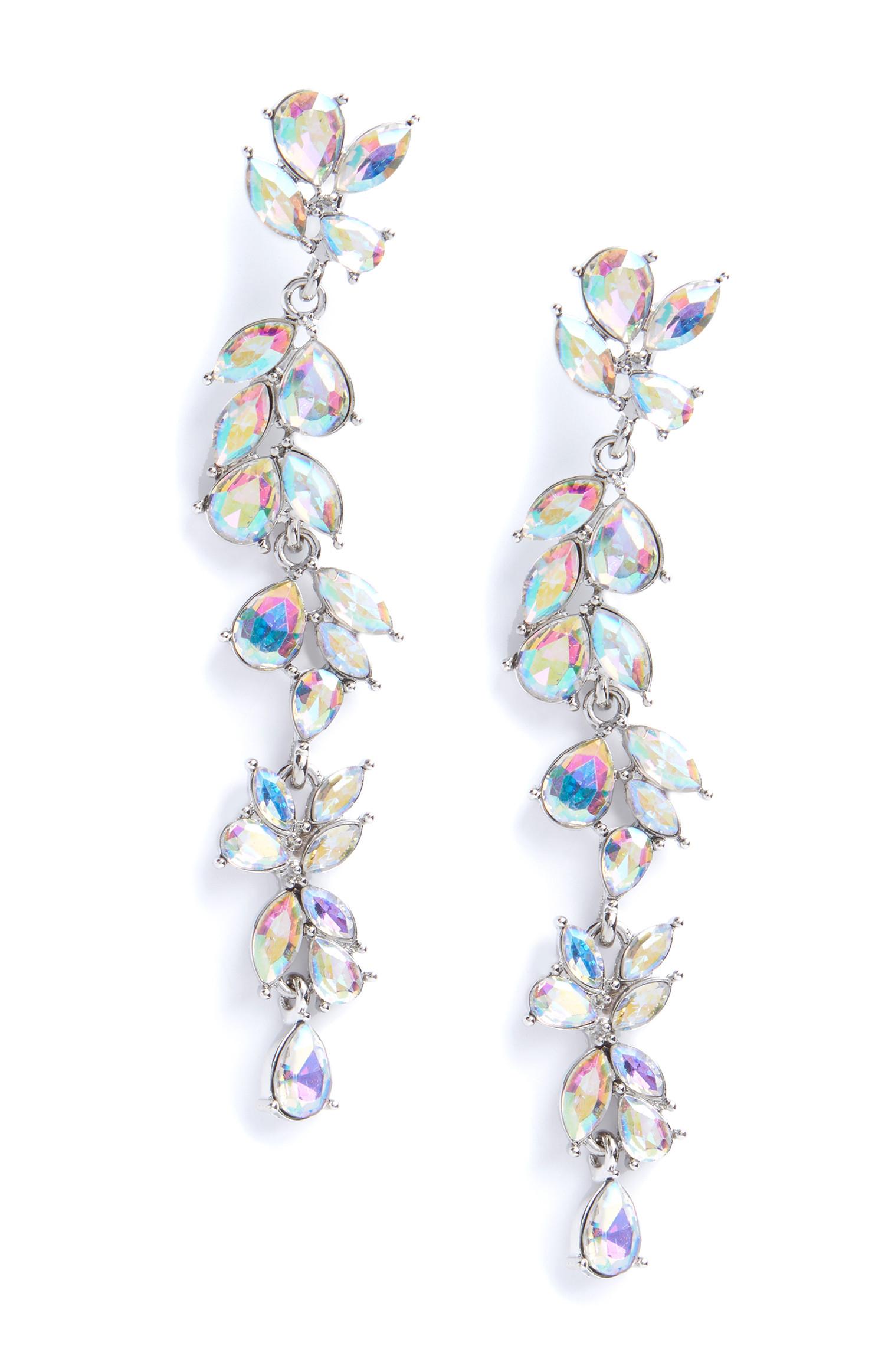 Brincos pendentes forma lágrima prateado