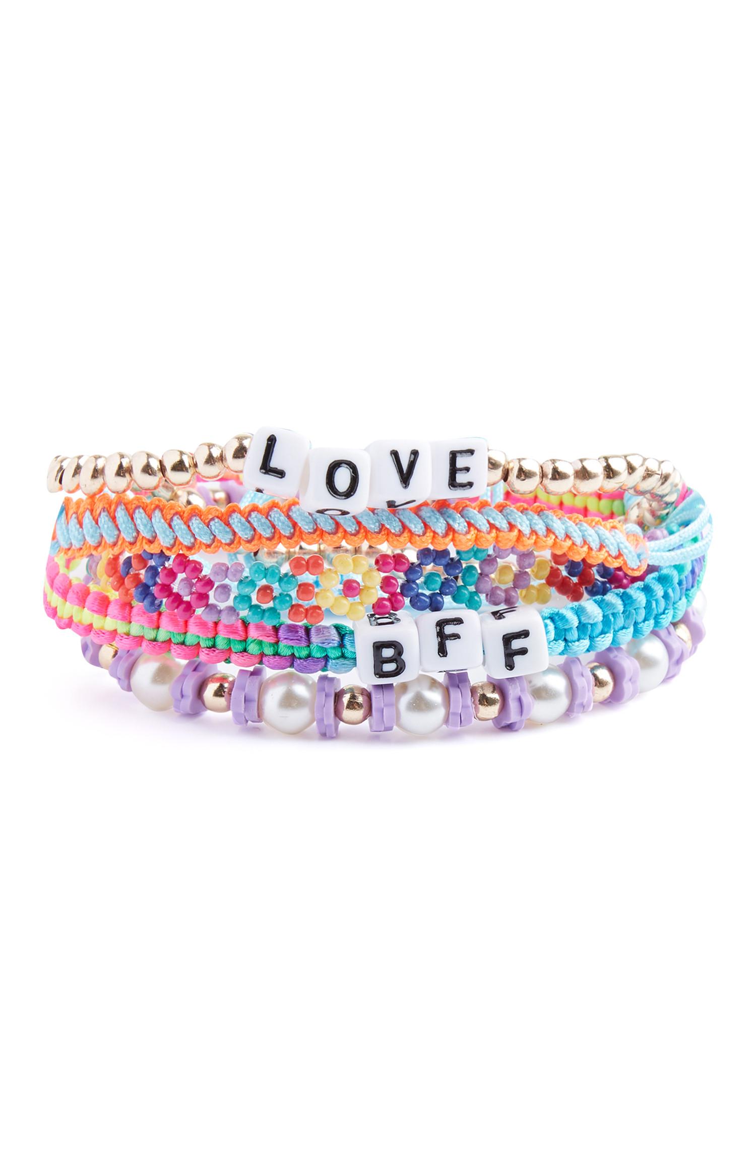 Pack 5 pulseiras BFF coloridas