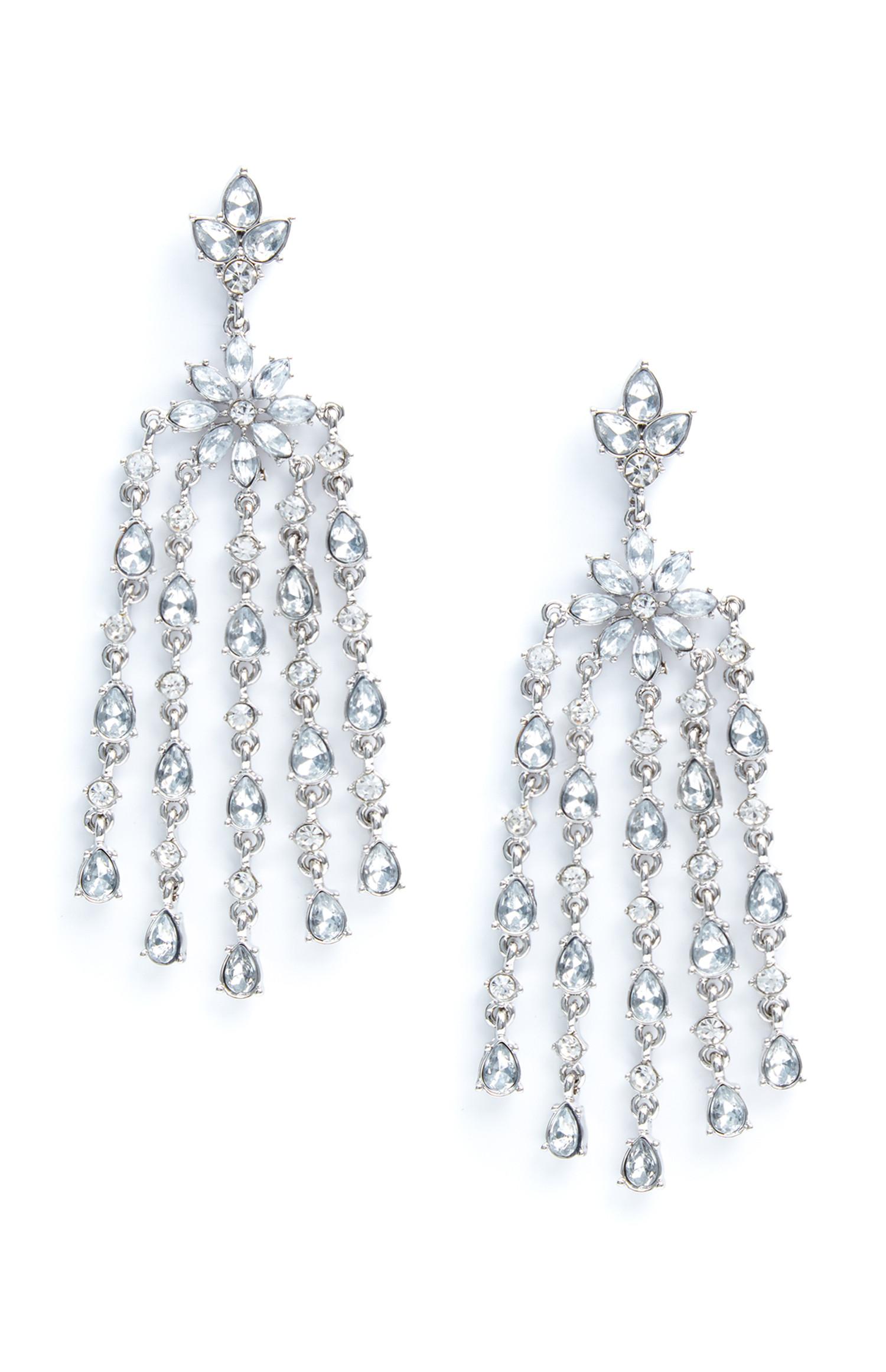 Pendants d'oreilles à strass effet chandelier