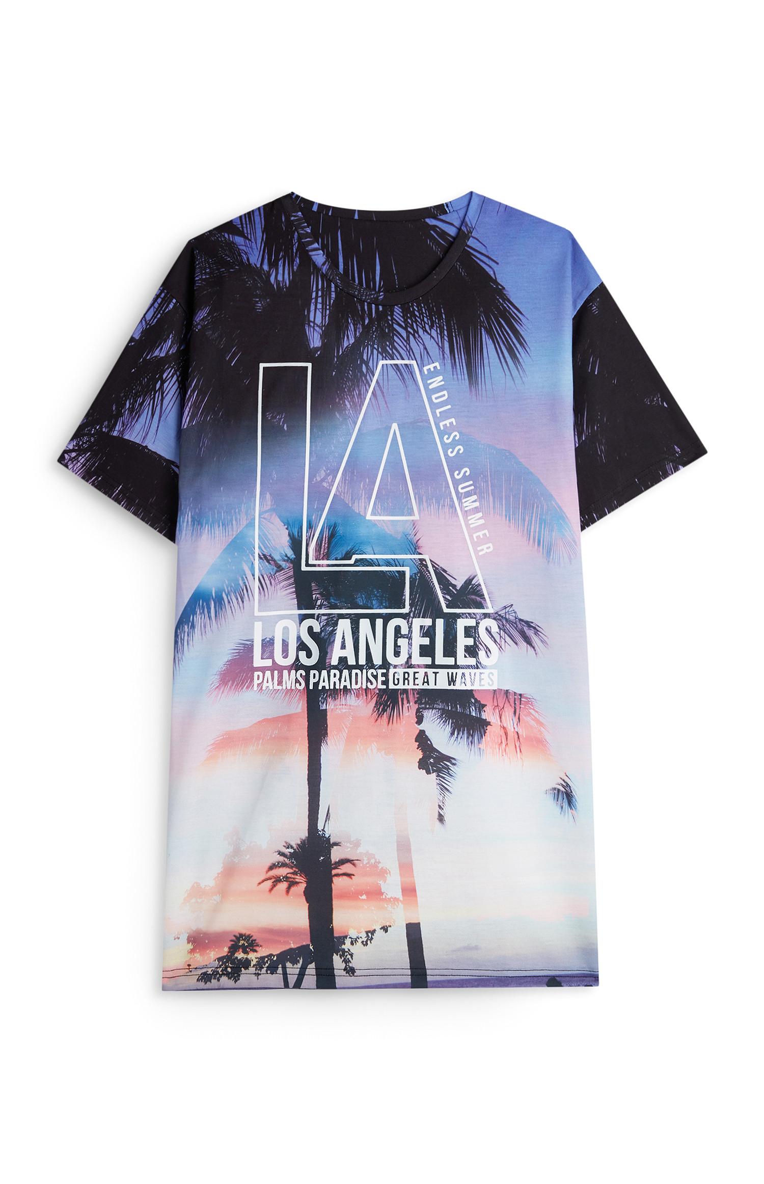 T-shirt con stampa foto palme LA