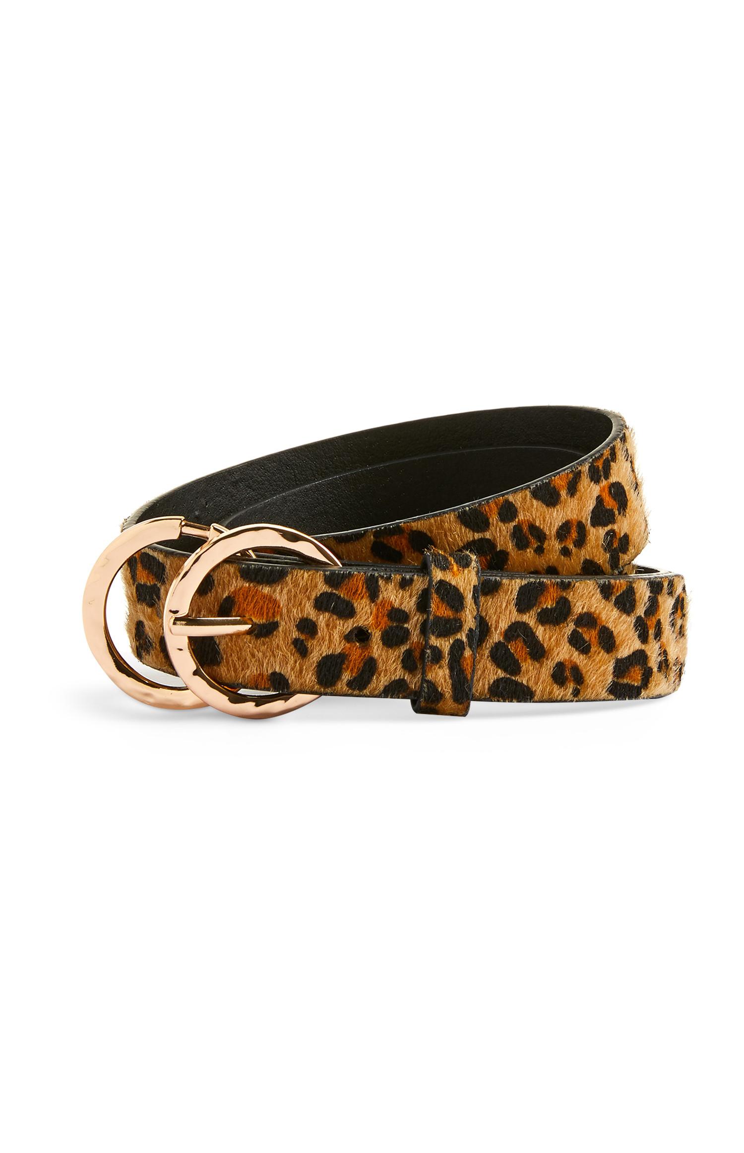 Cinto fivela estampado leopardo