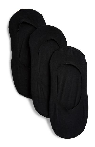 Pack de 3 pares de calcetines invisibles negros cortados con láser