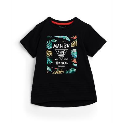 Camiseta negra con estampado «Malibu» para niño pequeño
