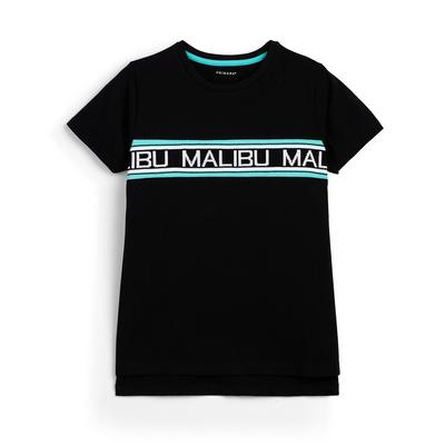 Older Boy Black Malibu Ribbed T-Shirt
