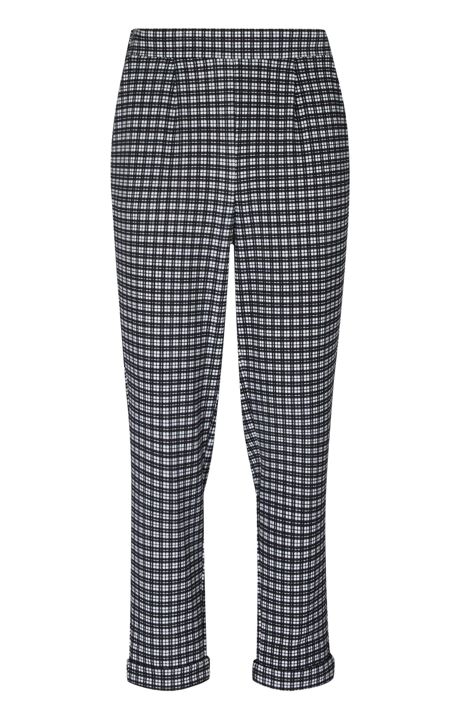 Pantalon carotte noir et blanc à carreaux