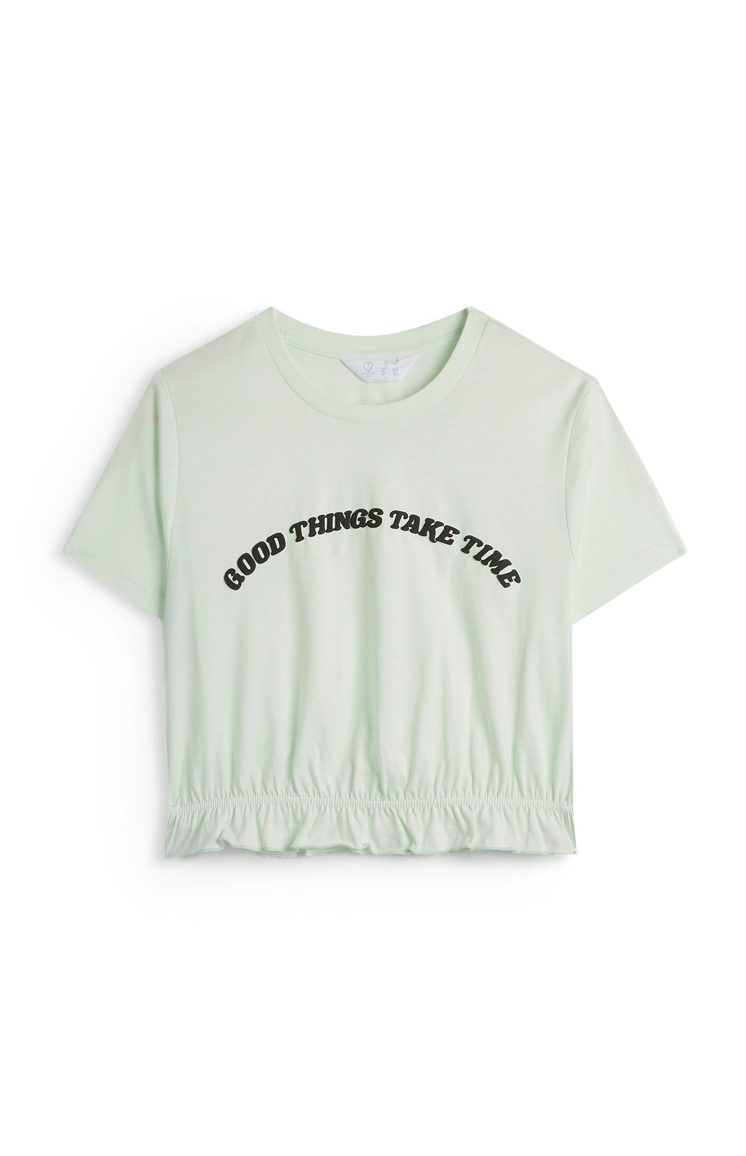 T-shirt menthe Good Things Take Time