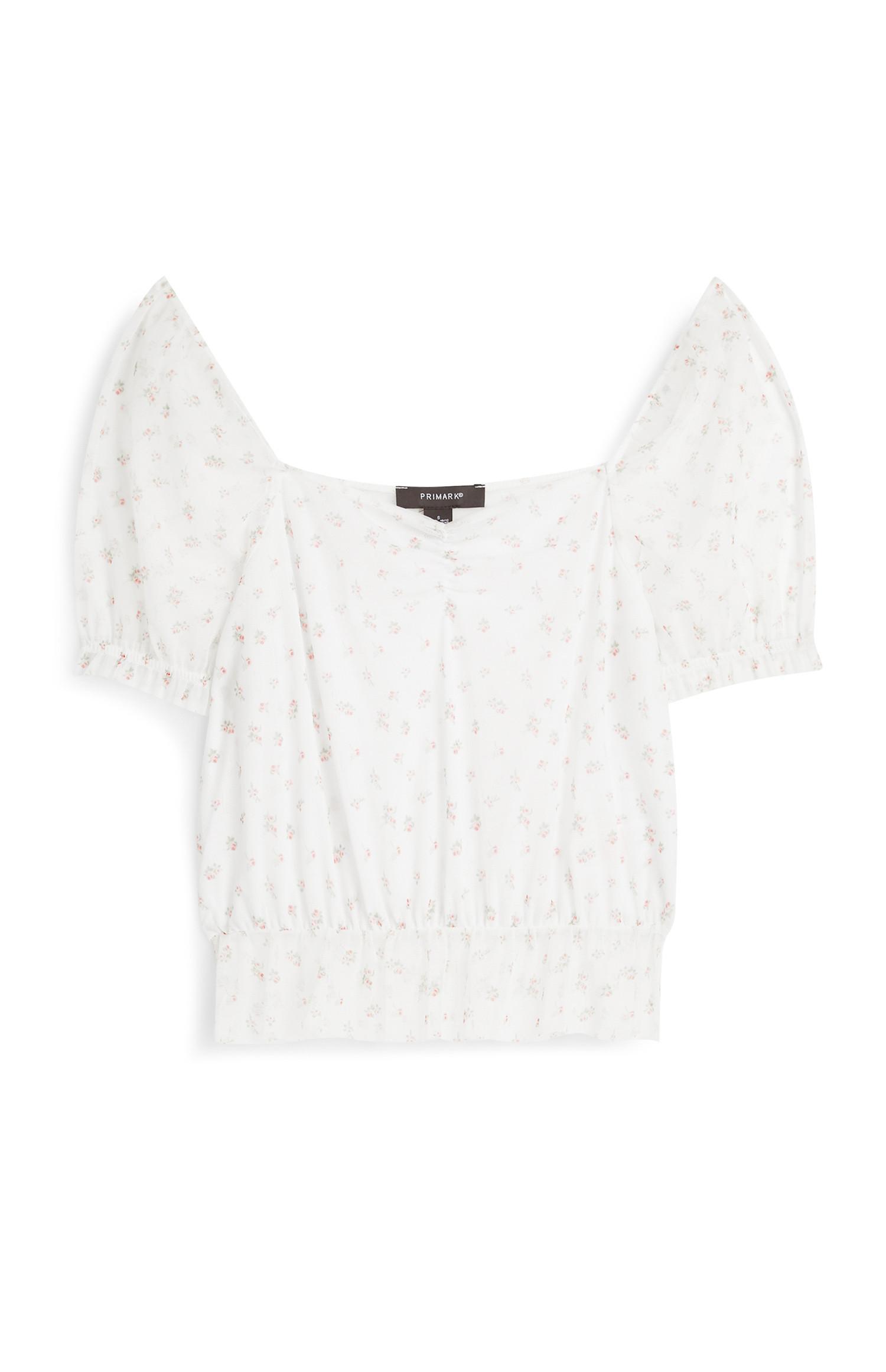 Top malha franzidos marfim