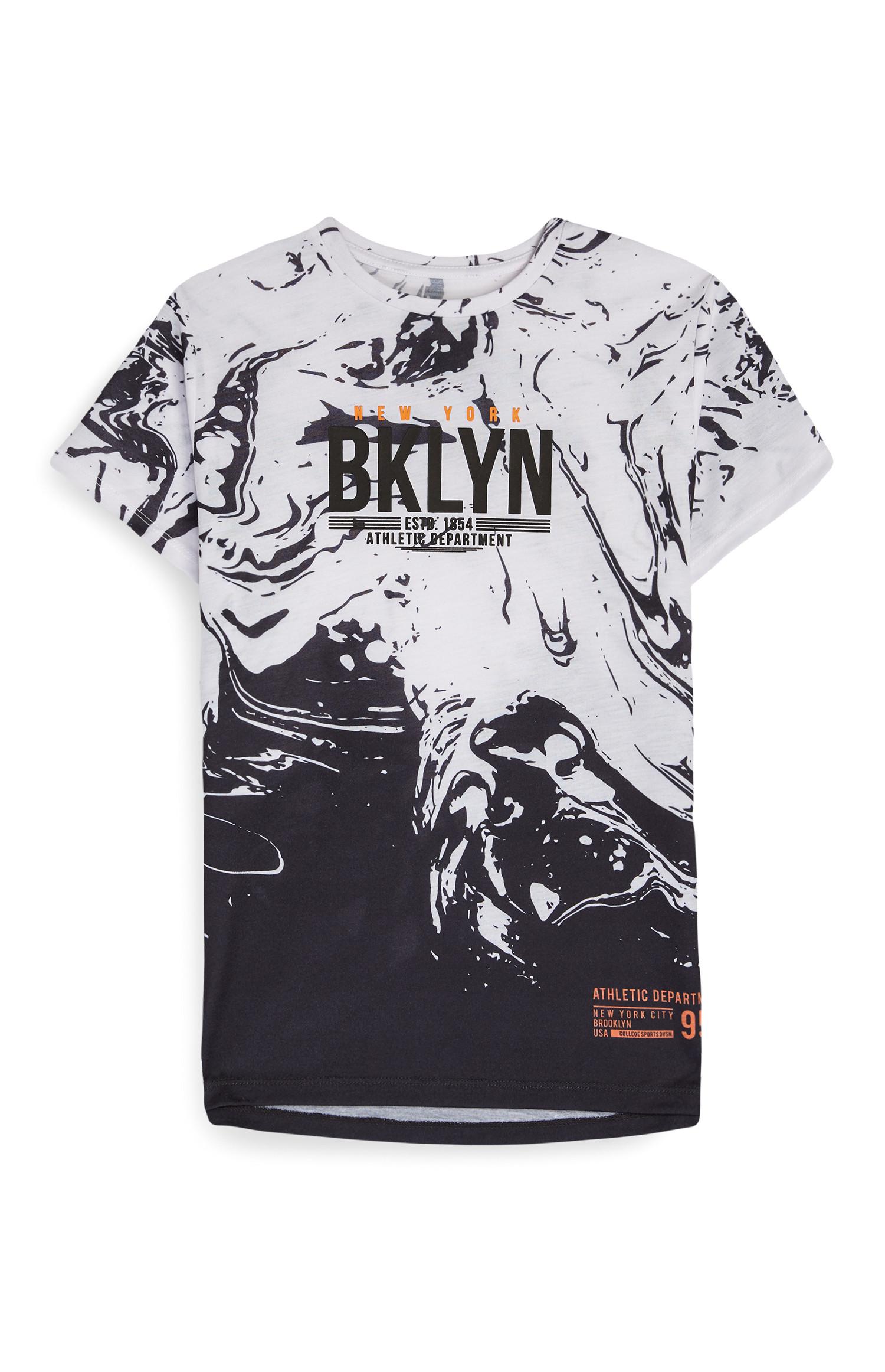 T-shirt effetto marmorizzato New York da ragazzo