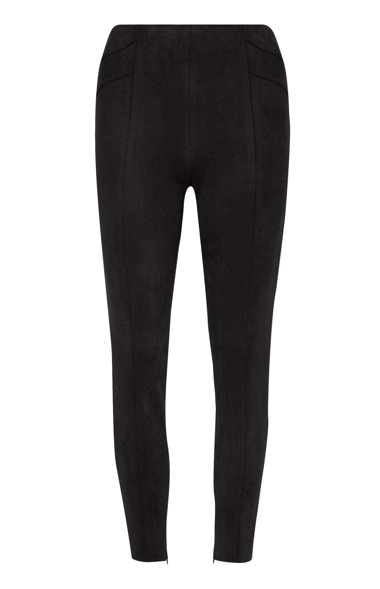 Pantalon skinny noir en daim synthétique