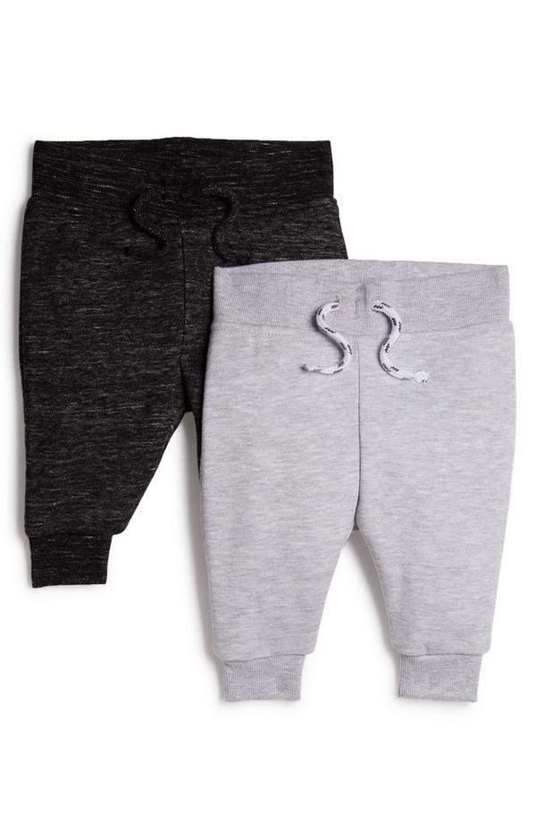 Baby Boy Charcoal And Grey Joggers 2 Pack | Baby Boy Trousers & Leggings | Baby Boy Clothes