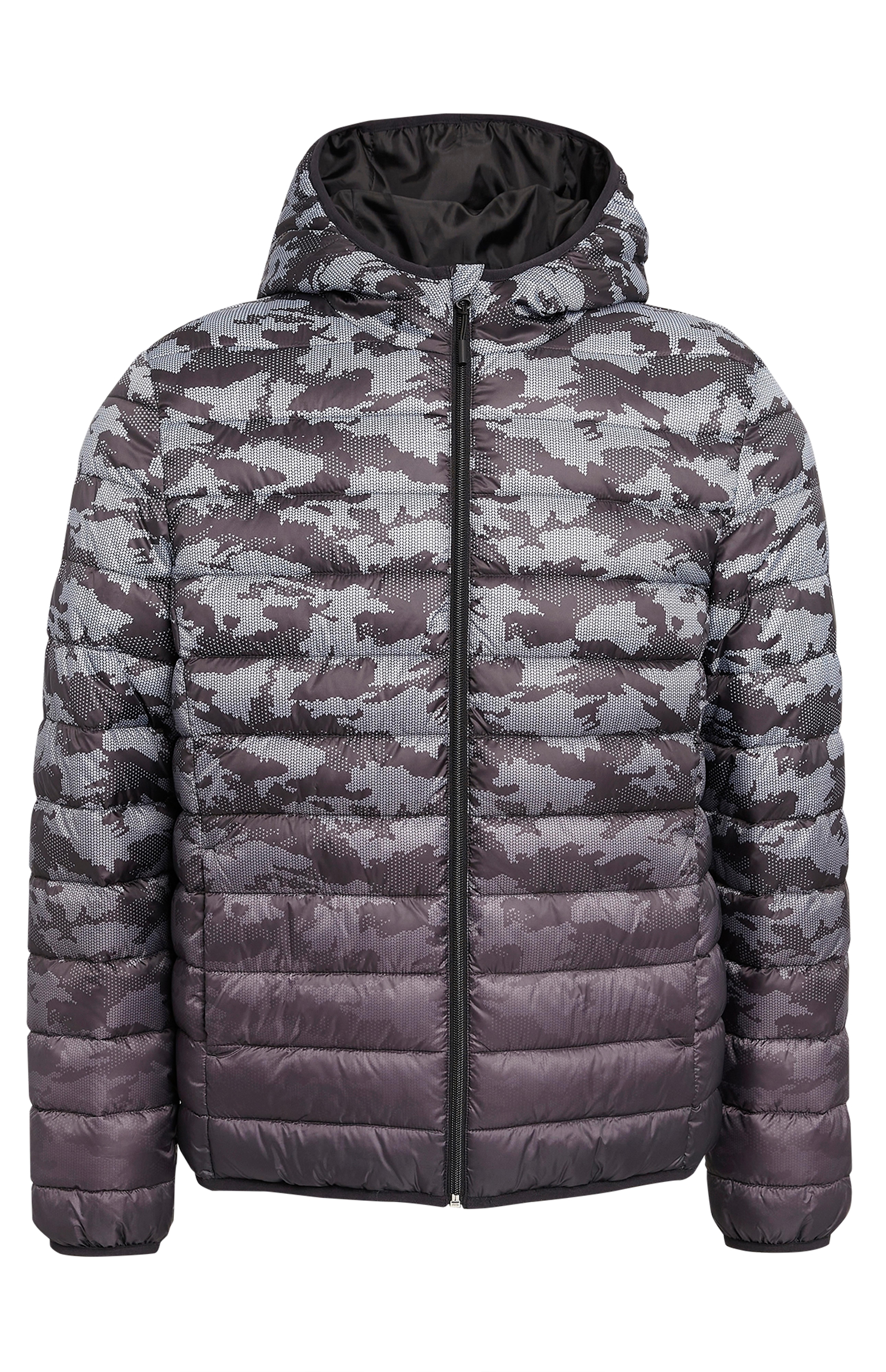 Faded Grey Camouflage Puffer Jacket Parka & Puffer Men's Coats