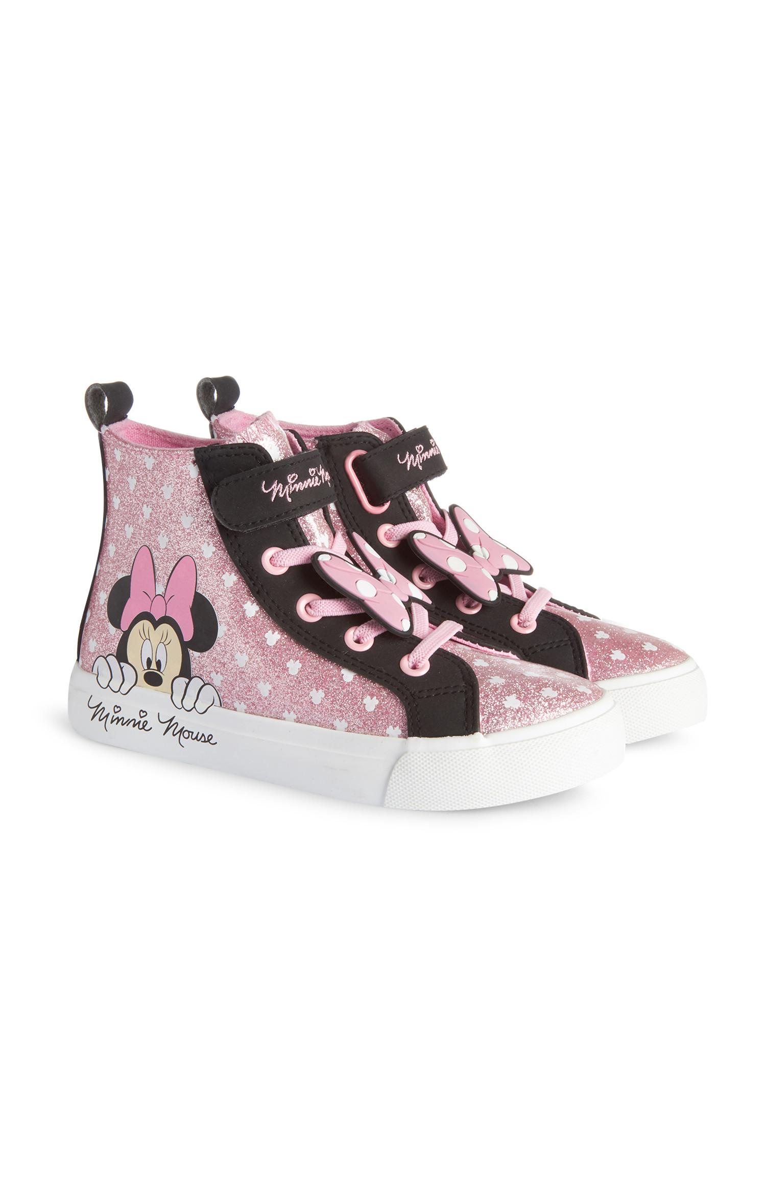 Rožnato-črni športni copati s pikami Minnie Mouse za deklice