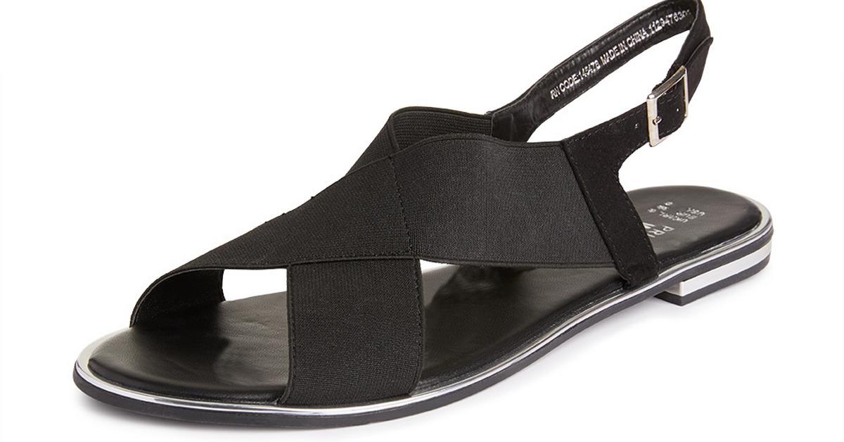 Black Elastic Cross Strap Sandals | Sandals | Shoes & Boots | Womens | Categories | Primark UK