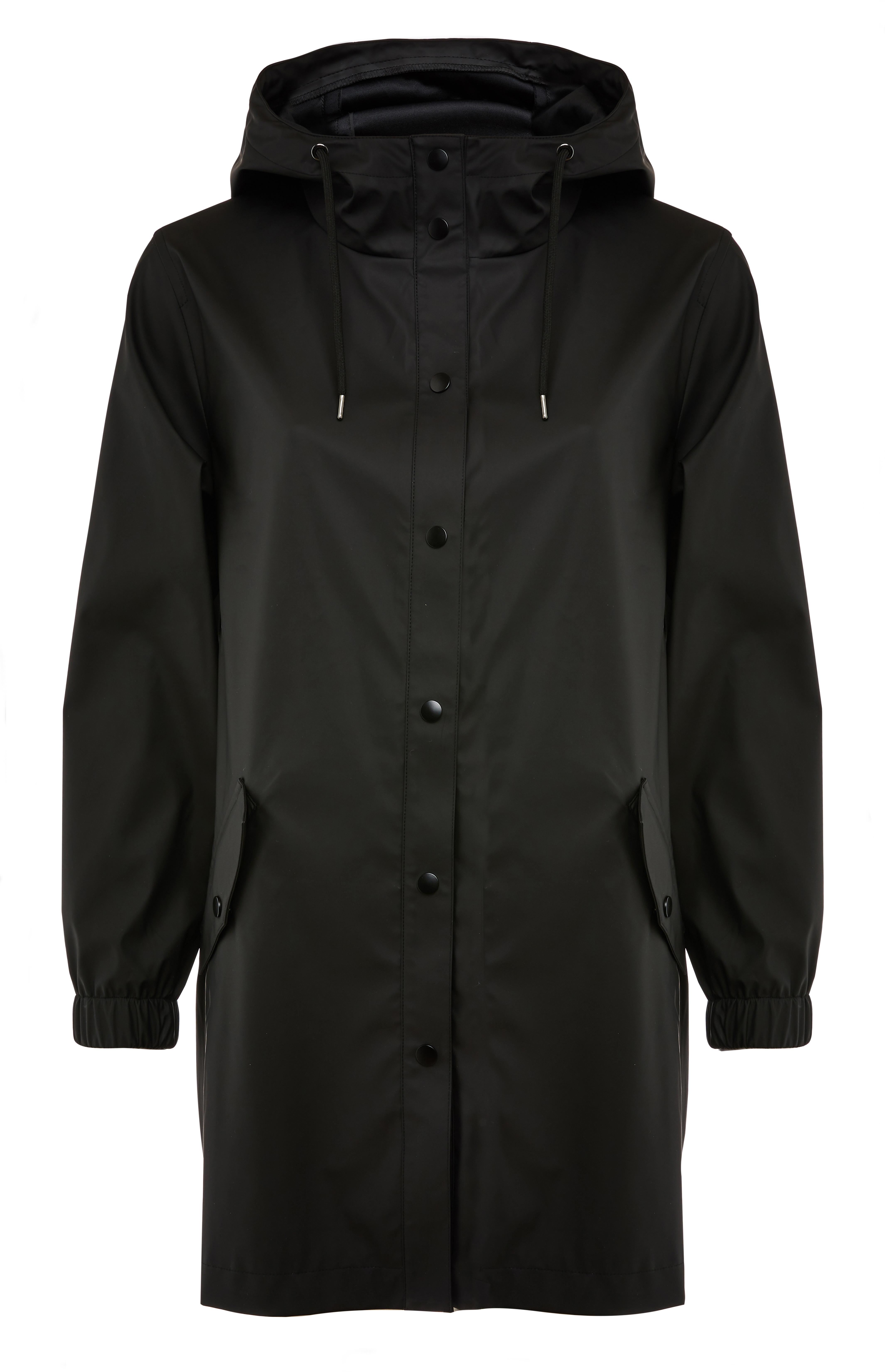 Black Rubber Button Up Raincoat Women's Jackets & Coats Women's