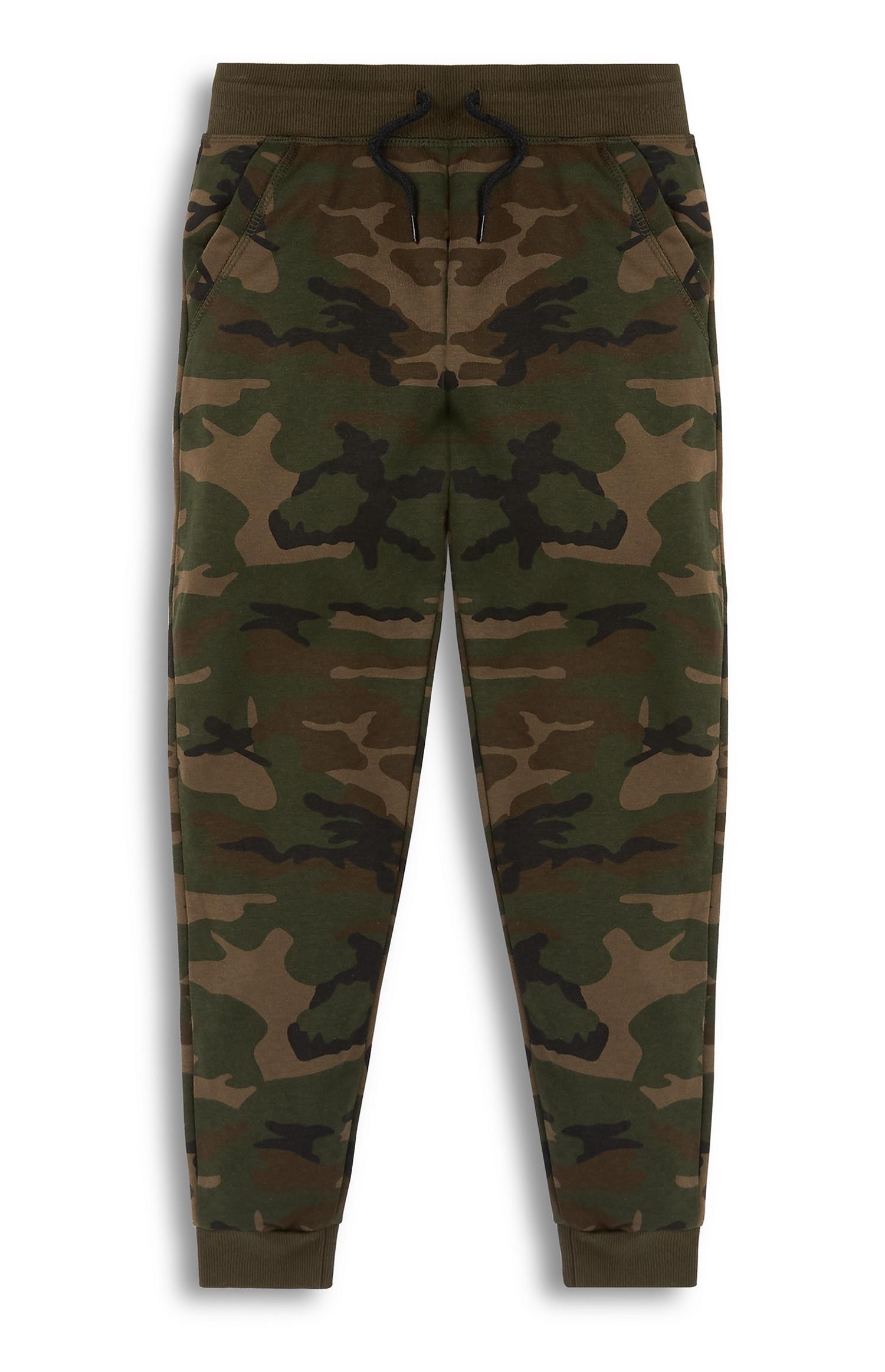 Calças treino padrão camuflado rapaz