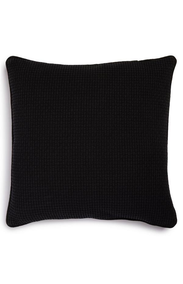 Black Soft Waffle Cushion Cover
