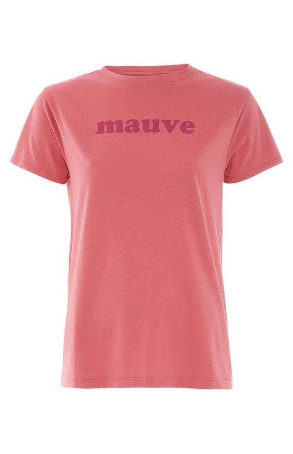 T-shirt estampado Mauve cor-de-rosa