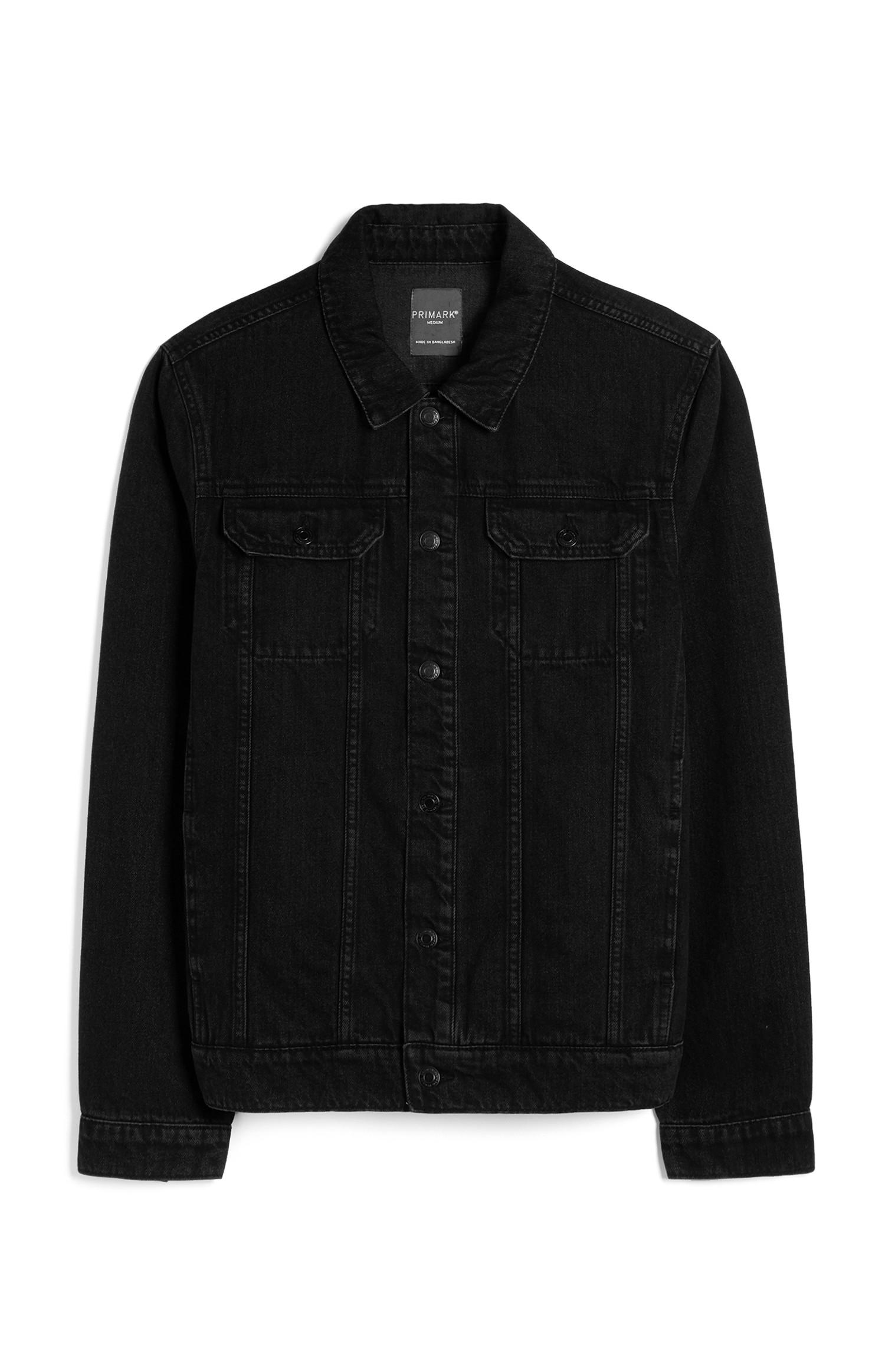 Veste en denim noire boutonnée