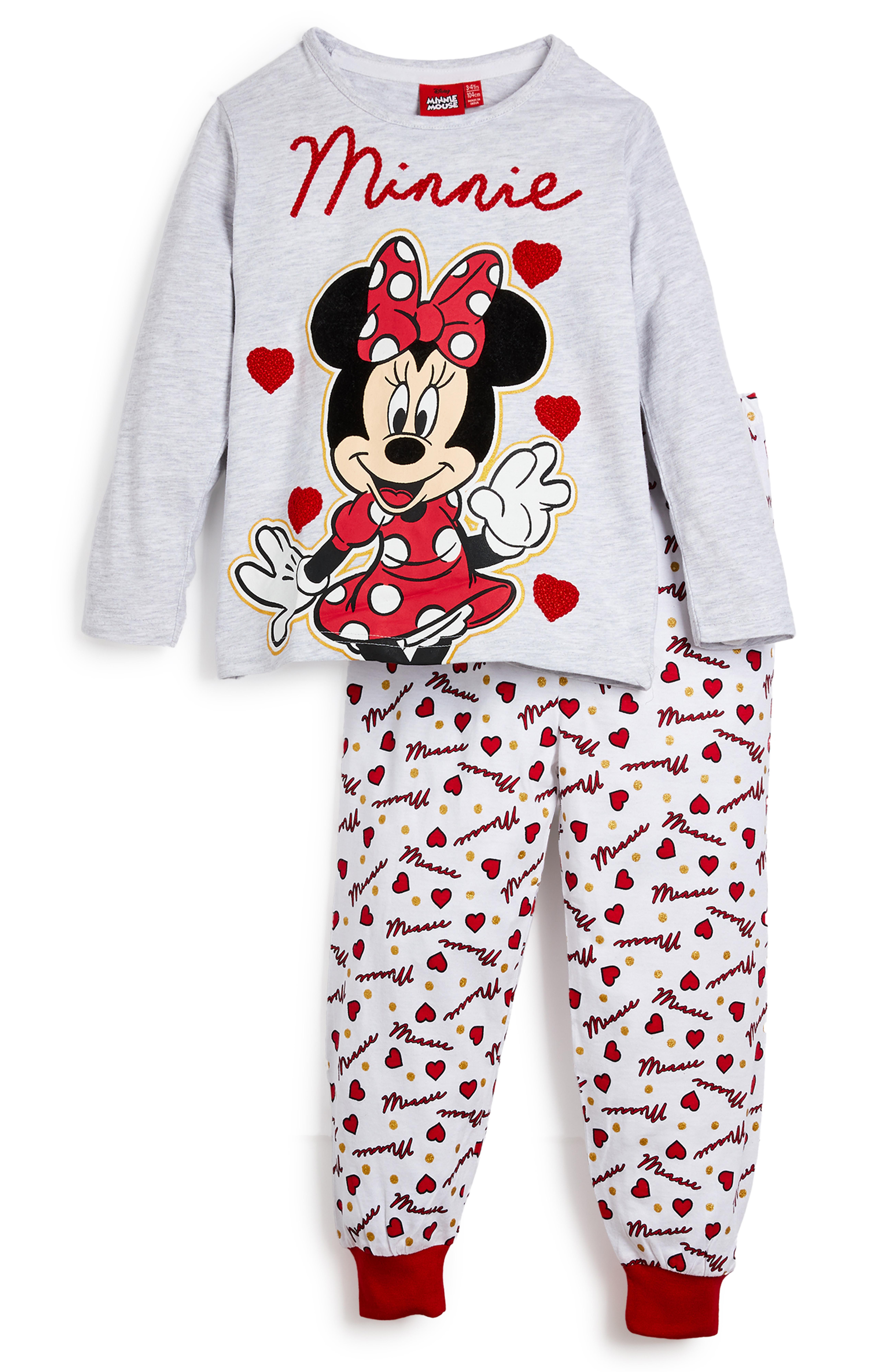 Grijs-rode pyjama Minnie Mouse voor meisjes | Kinderpyjama's | Jongenskleding | Kinderkleding | Alle Primark-producten Primark Nederland