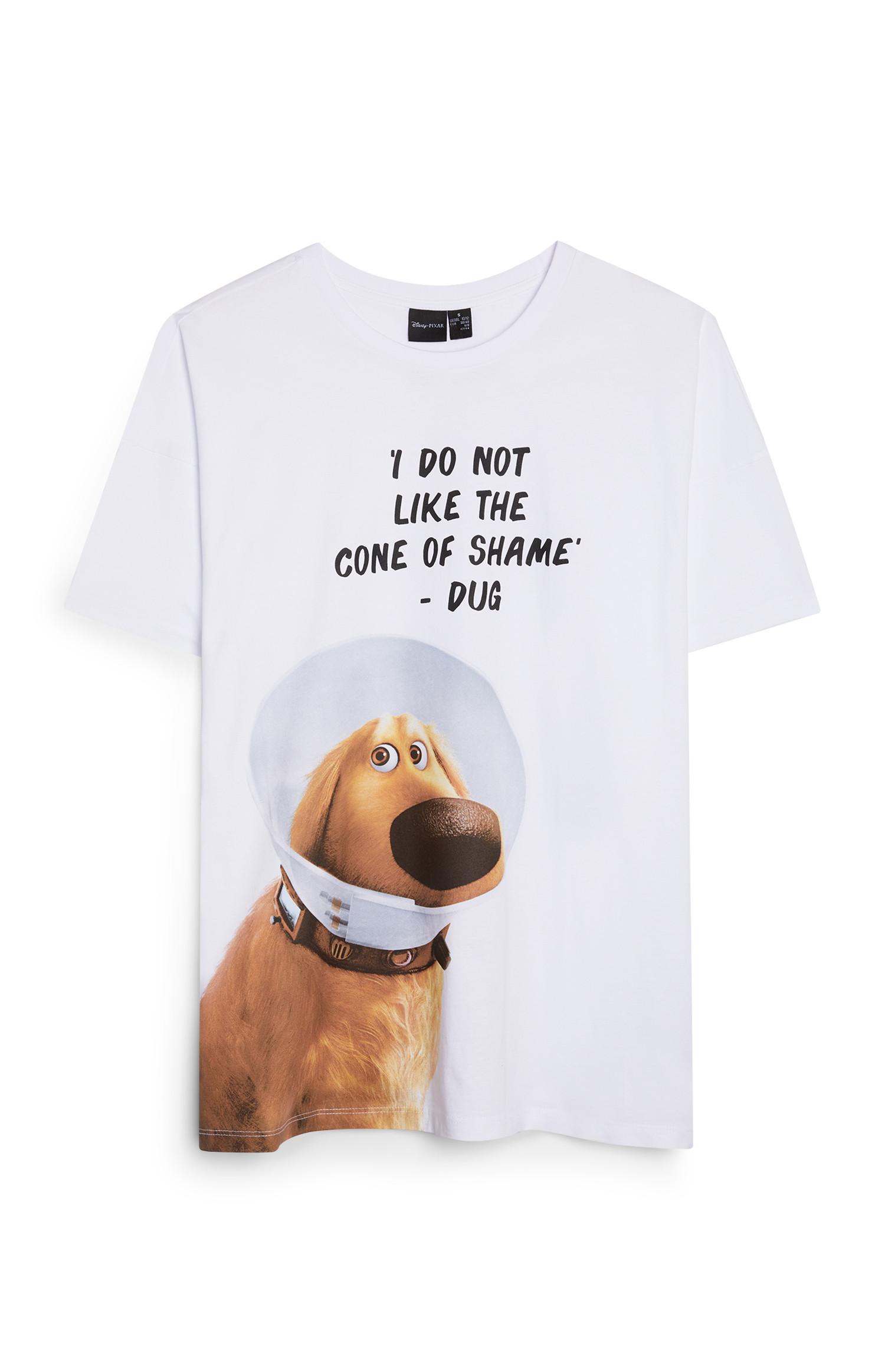T-shirt citação Disney Up Dug branco