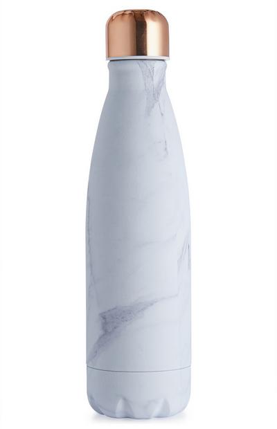 Weiße, marmorierte Edelstahlflasche, 500 ml