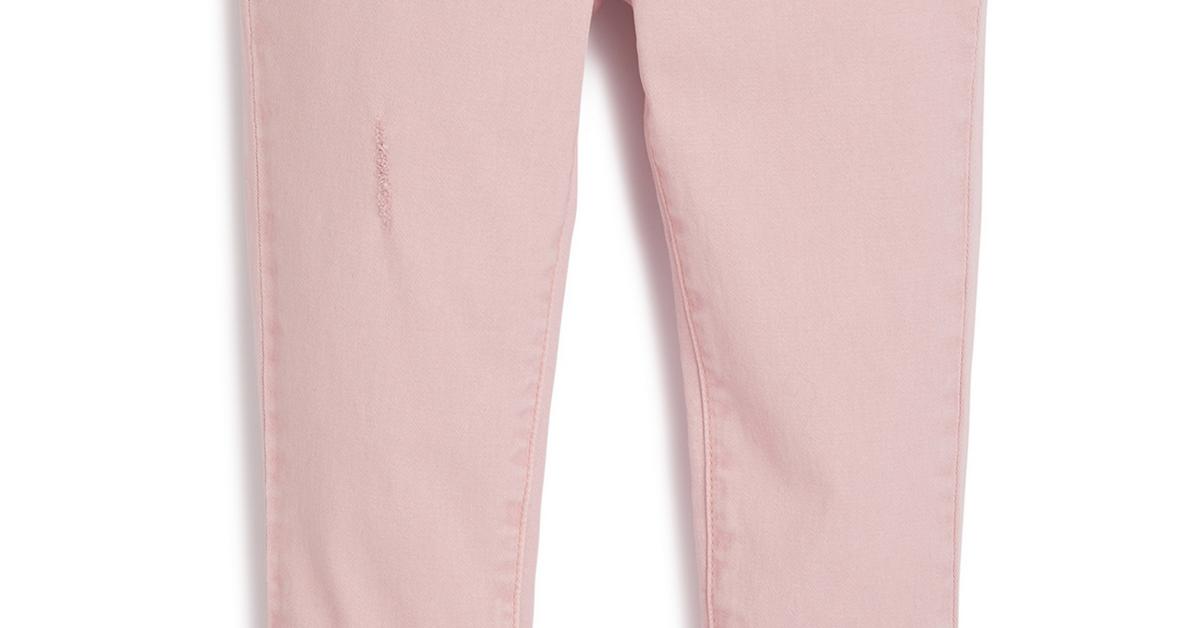 Younger Girl Blush Pink Ripped Twill Trousers | Girls Clothes Age 2-7 ...