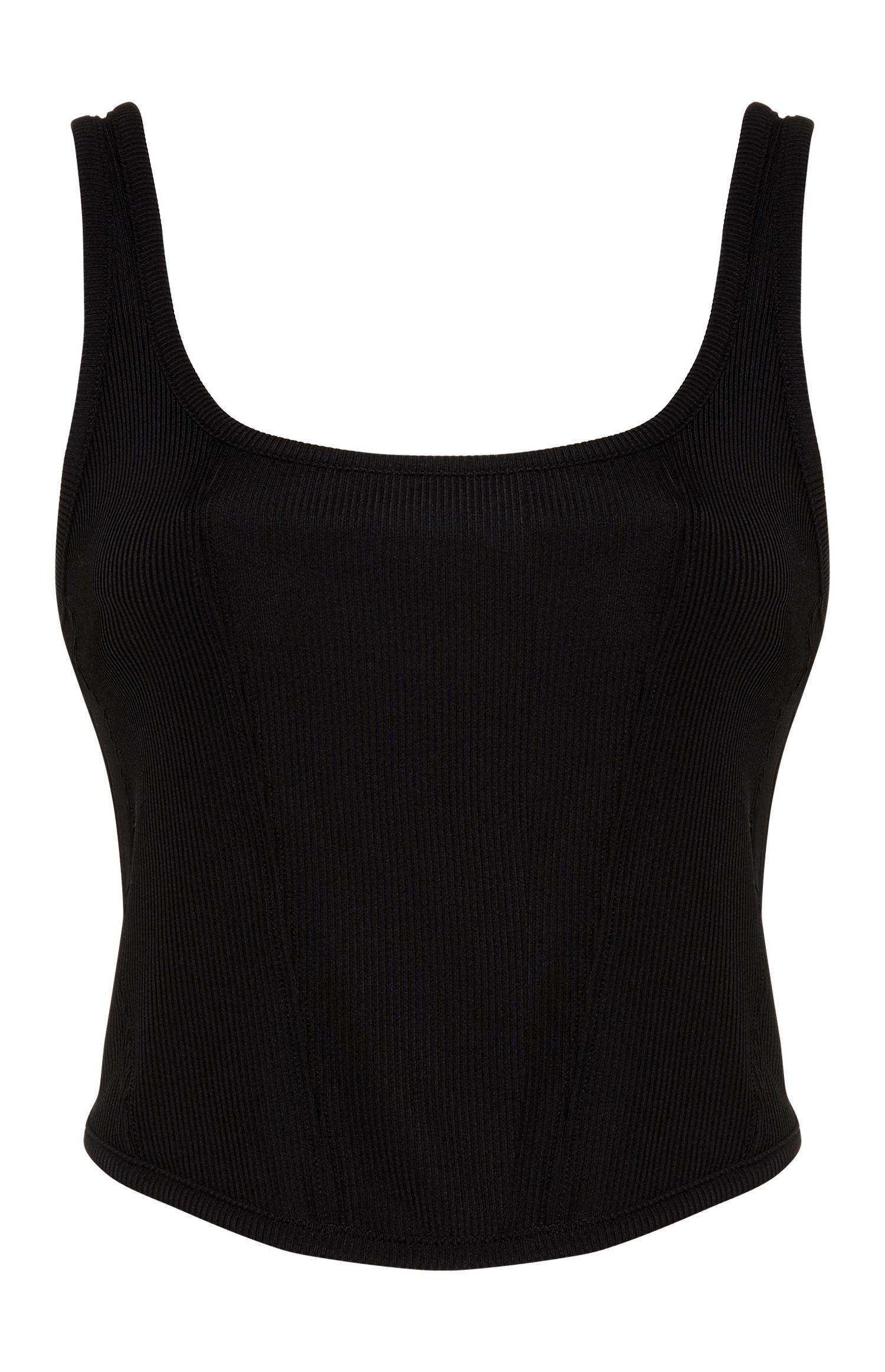 Corpete s/ mangas canelado preto