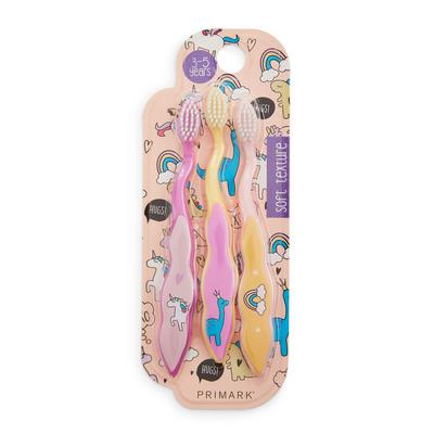 Pink Kids Toothbrushes 3 Pack