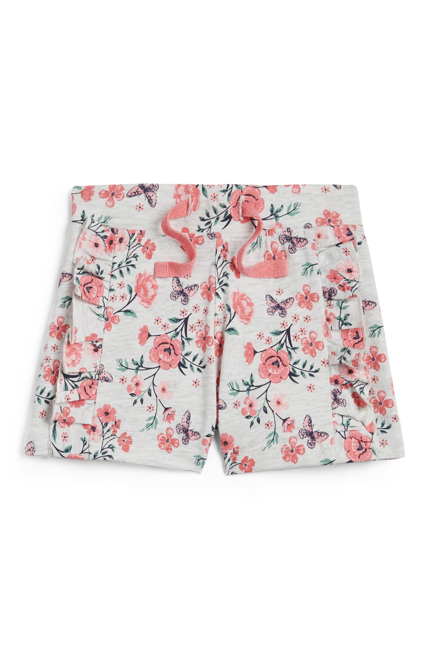 Dekliške kratke hlače s cvetličnim vzorcem za dojenčke