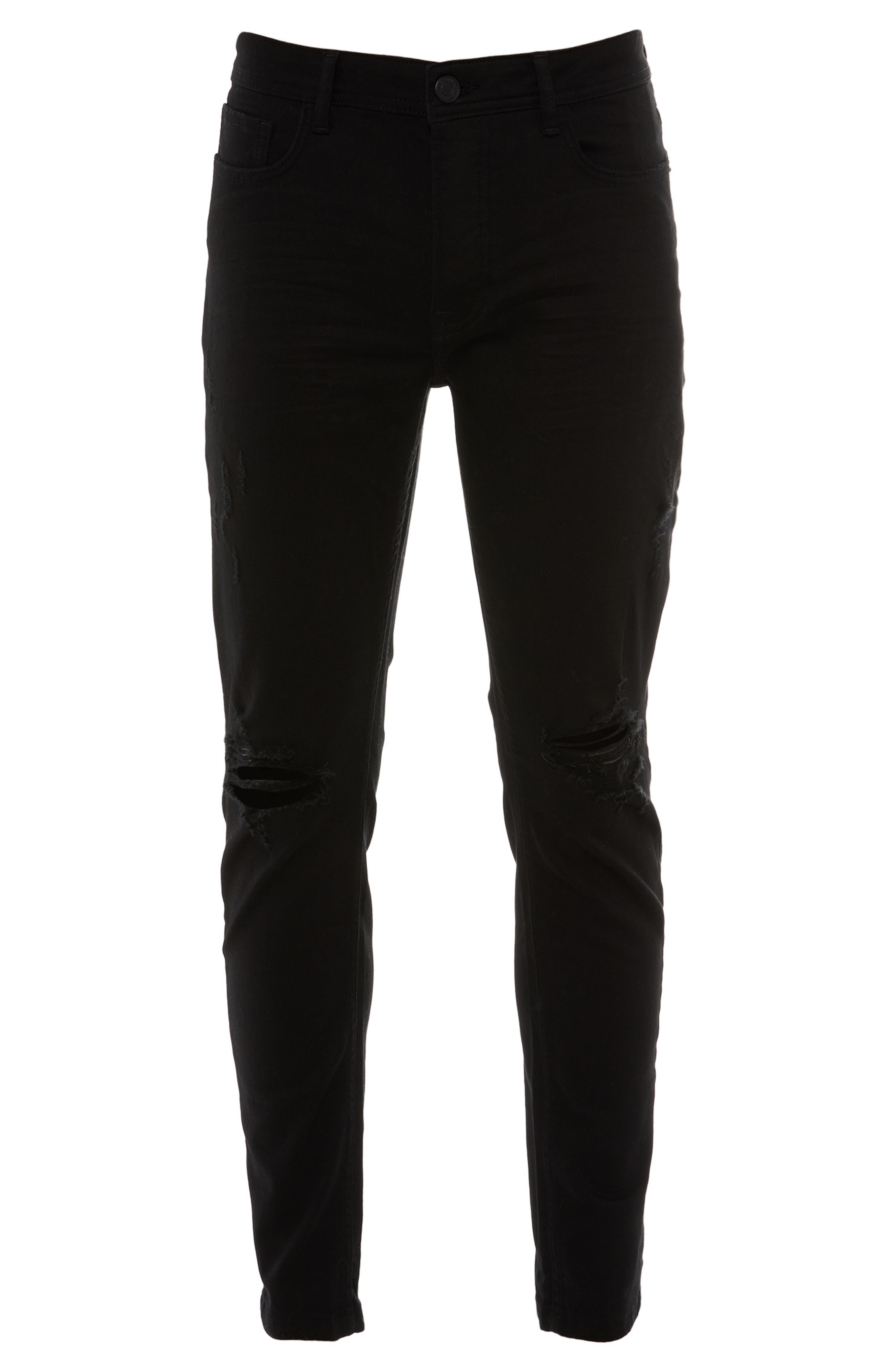 Black Skinny Open Rip Jeans Men's Jeans Men's Clothing Our Men's