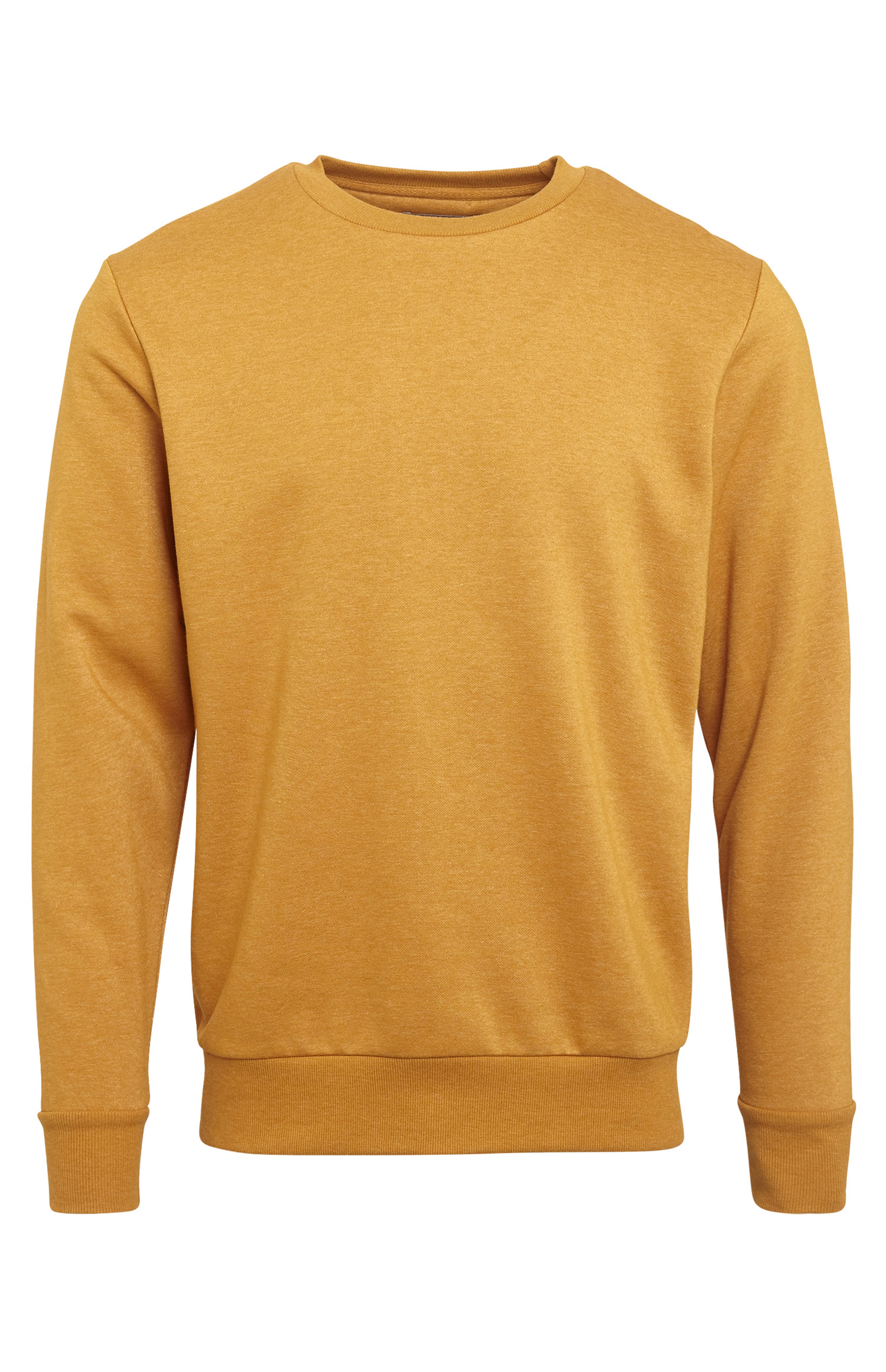 Mustard Basic Crew Neck Sweater | Men's Jumpers & Sweaters | Men's ...