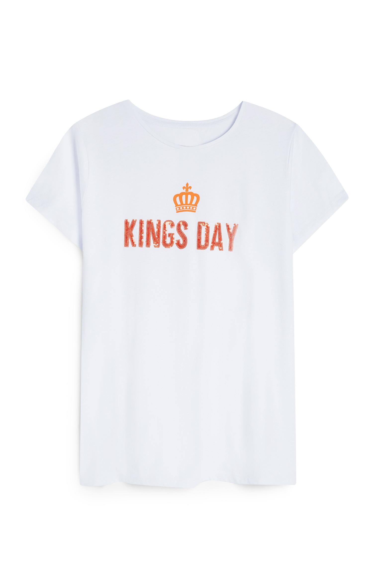 Wit T-shirt King's Day pailletten | T-shirts voor | Dameskleding | Onze modecollectie voor dames | Alle Primark-producten | Primark België Nederlands