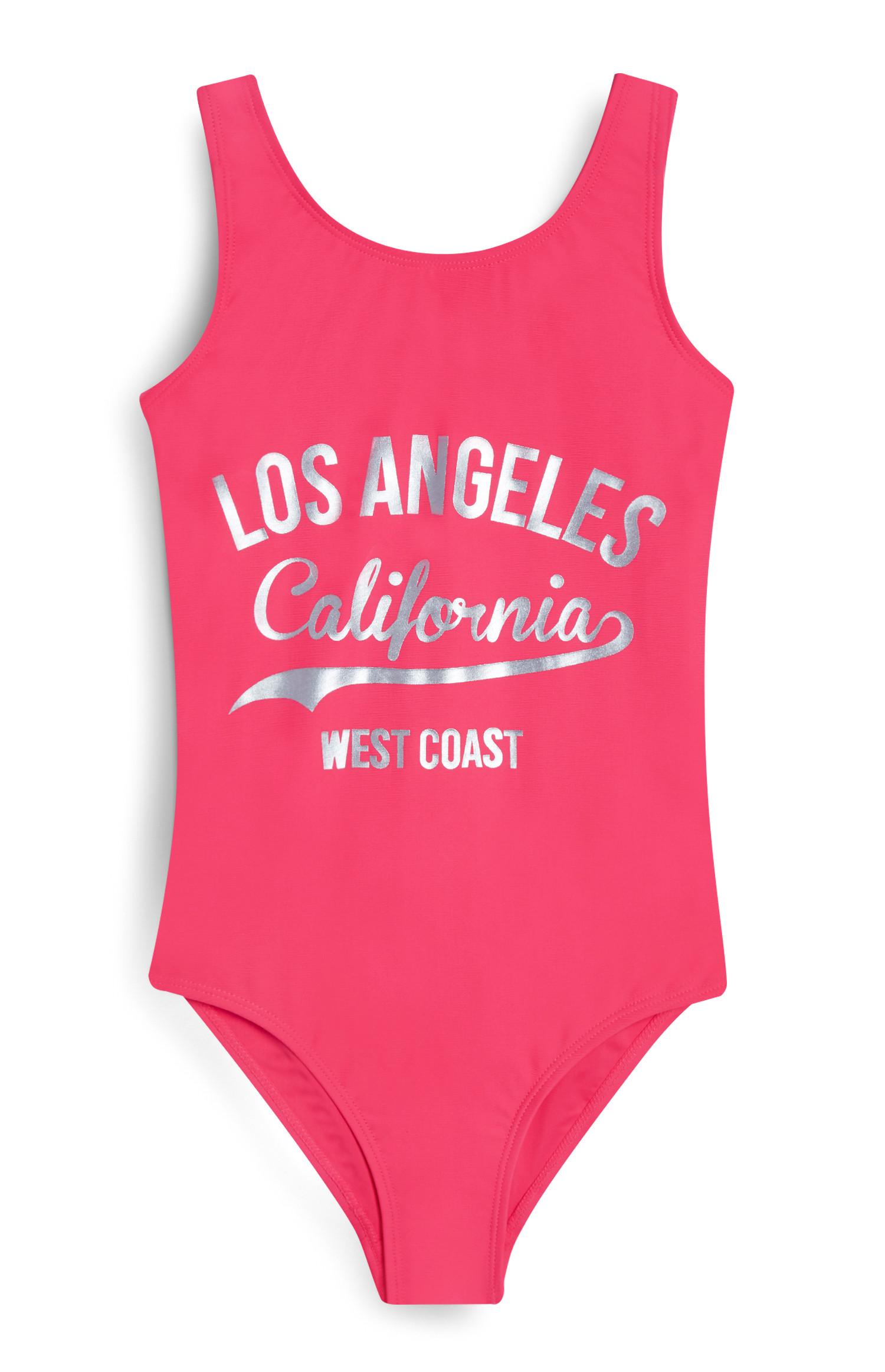 Costume da bagno rosa Los Angeles da ragazza