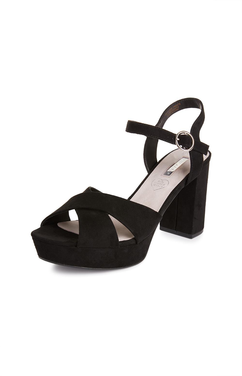 black midi heel shoes