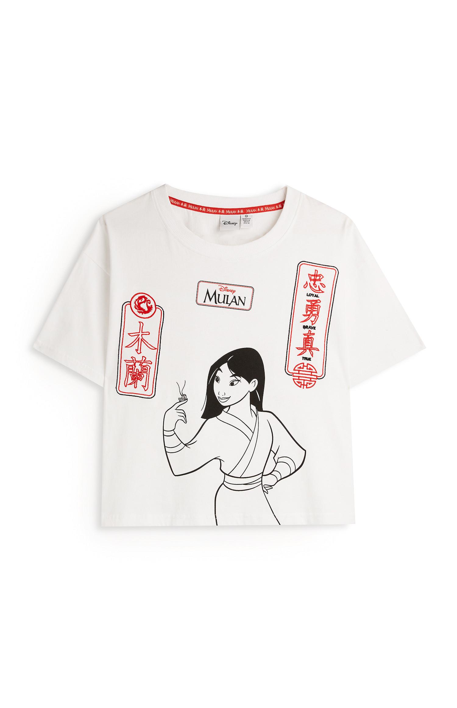 Kratka bela majica Disney Mulan