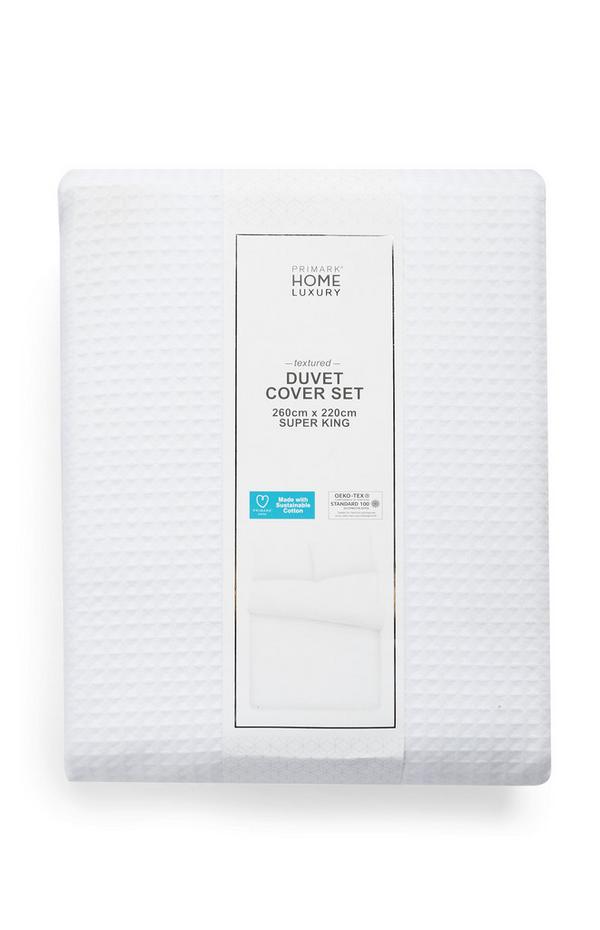 White Waffle Super King Size Duvet, What Size Is Super King Bedding