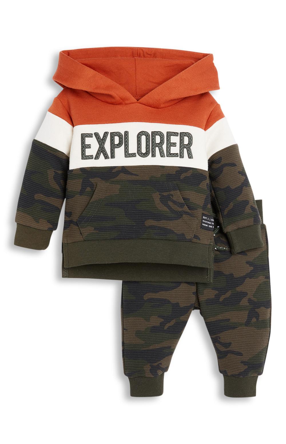 Hoodie en joggingbroek met camouflageprint, babyjongens