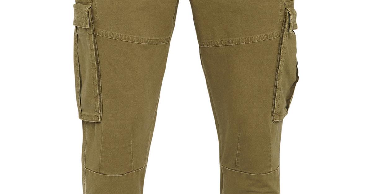 Olive Canvas Cuffed Cargo Pants | Men's Cargo Pants | Men's Pants | Men ...