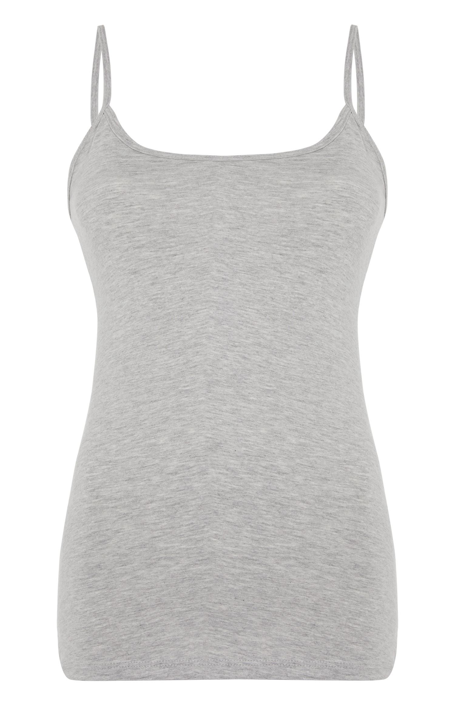 Top alças elastano cinzento