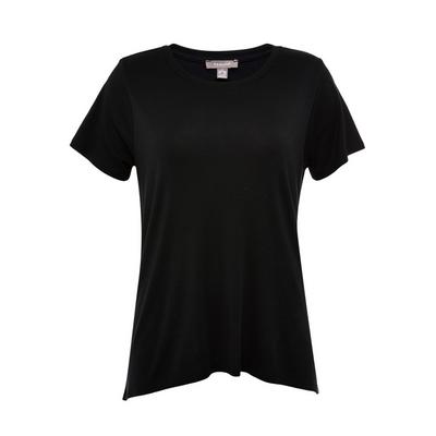 Črna rebrasta majica iz viskoze