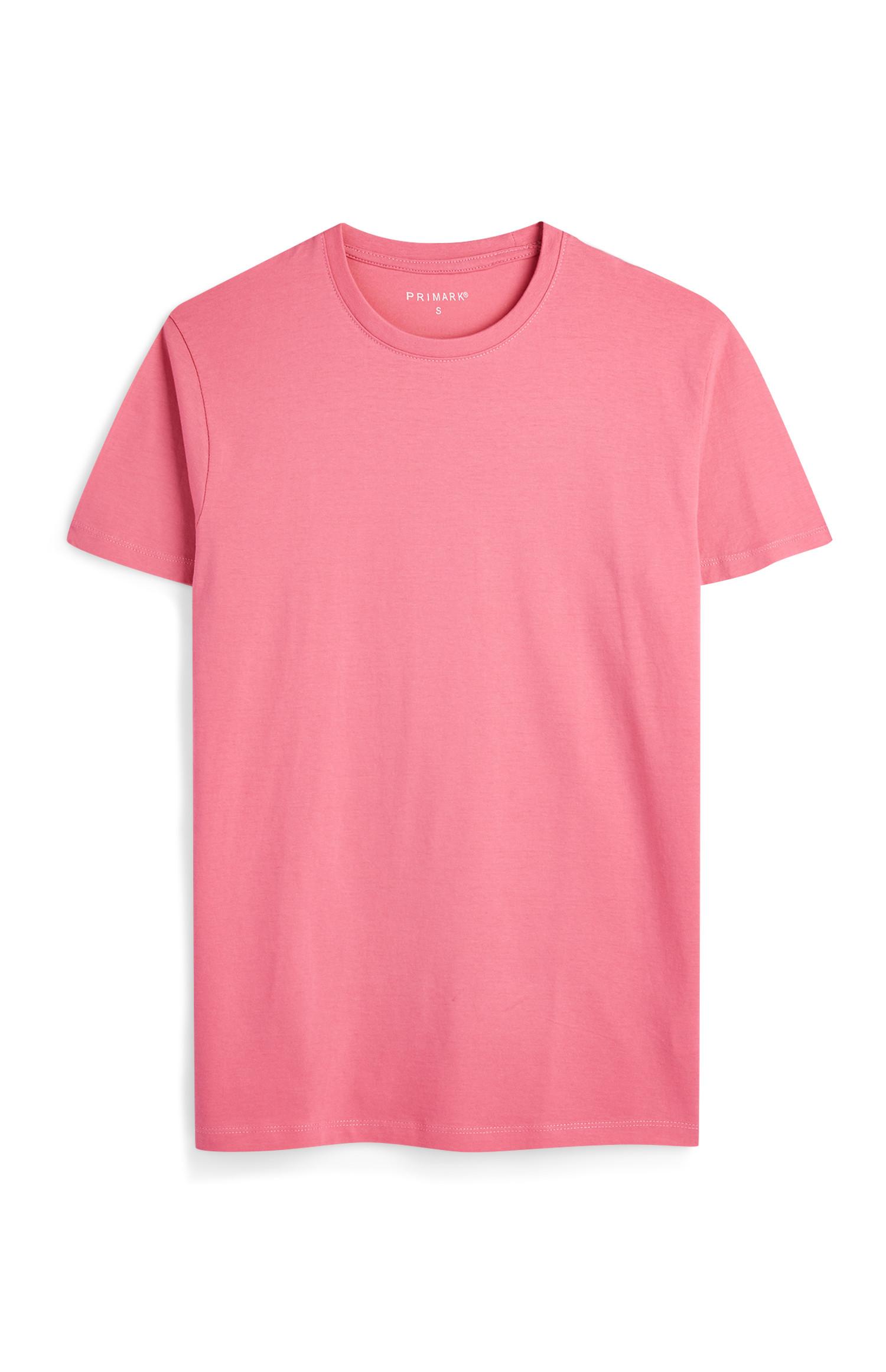 T-shirts manga curta gola redonda rosa-claro