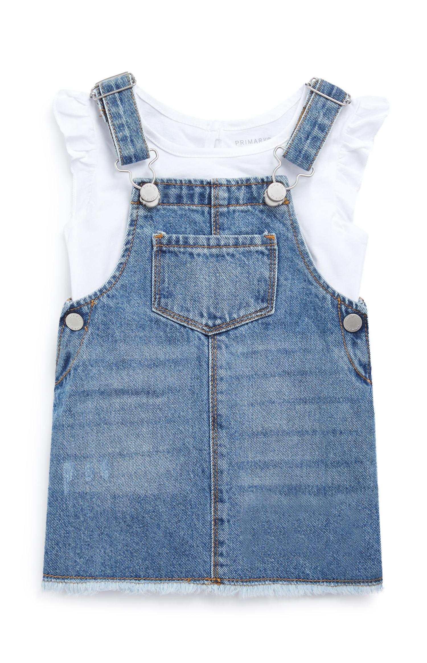 baby girl denim pinafore