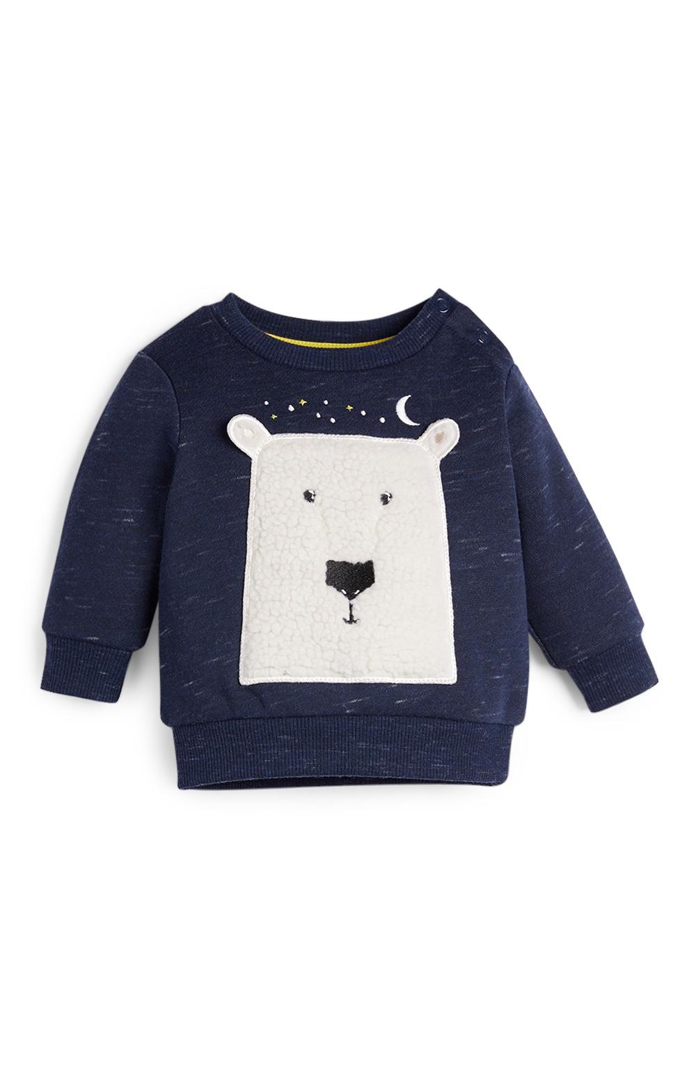 Sweater met ronde hals en ijsbeer voor babyjongens
