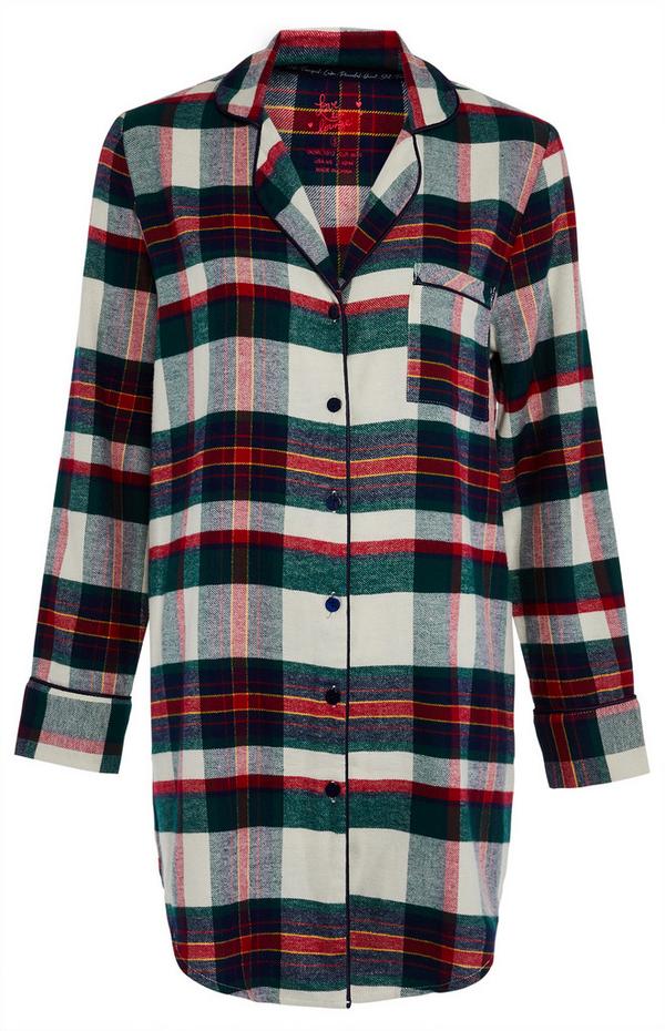 Green and Red Woven Check Nightshirt