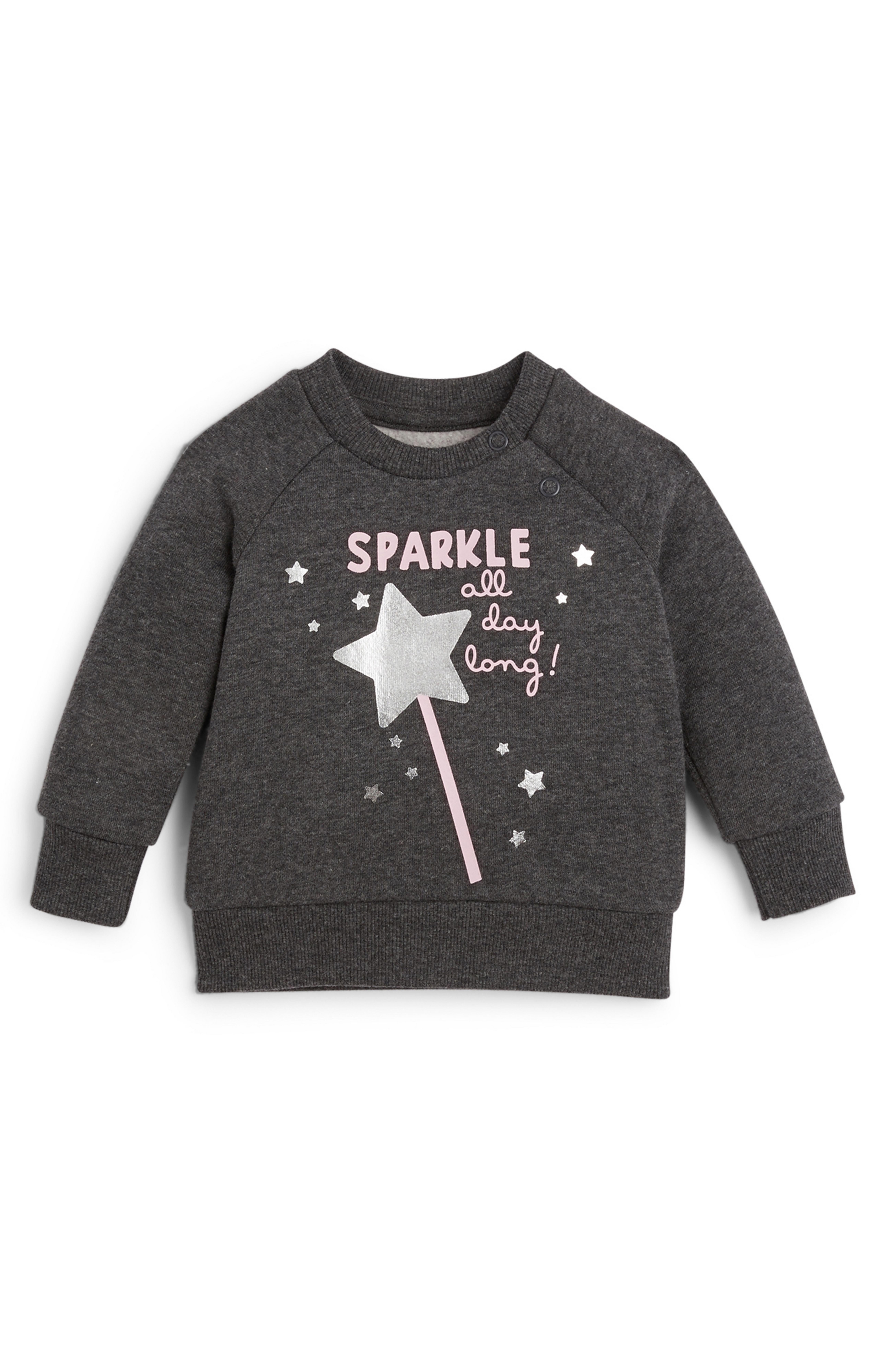 Baby Girl Grey Crew Neck Sweater Baby Girl Clothes Baby & Newborn