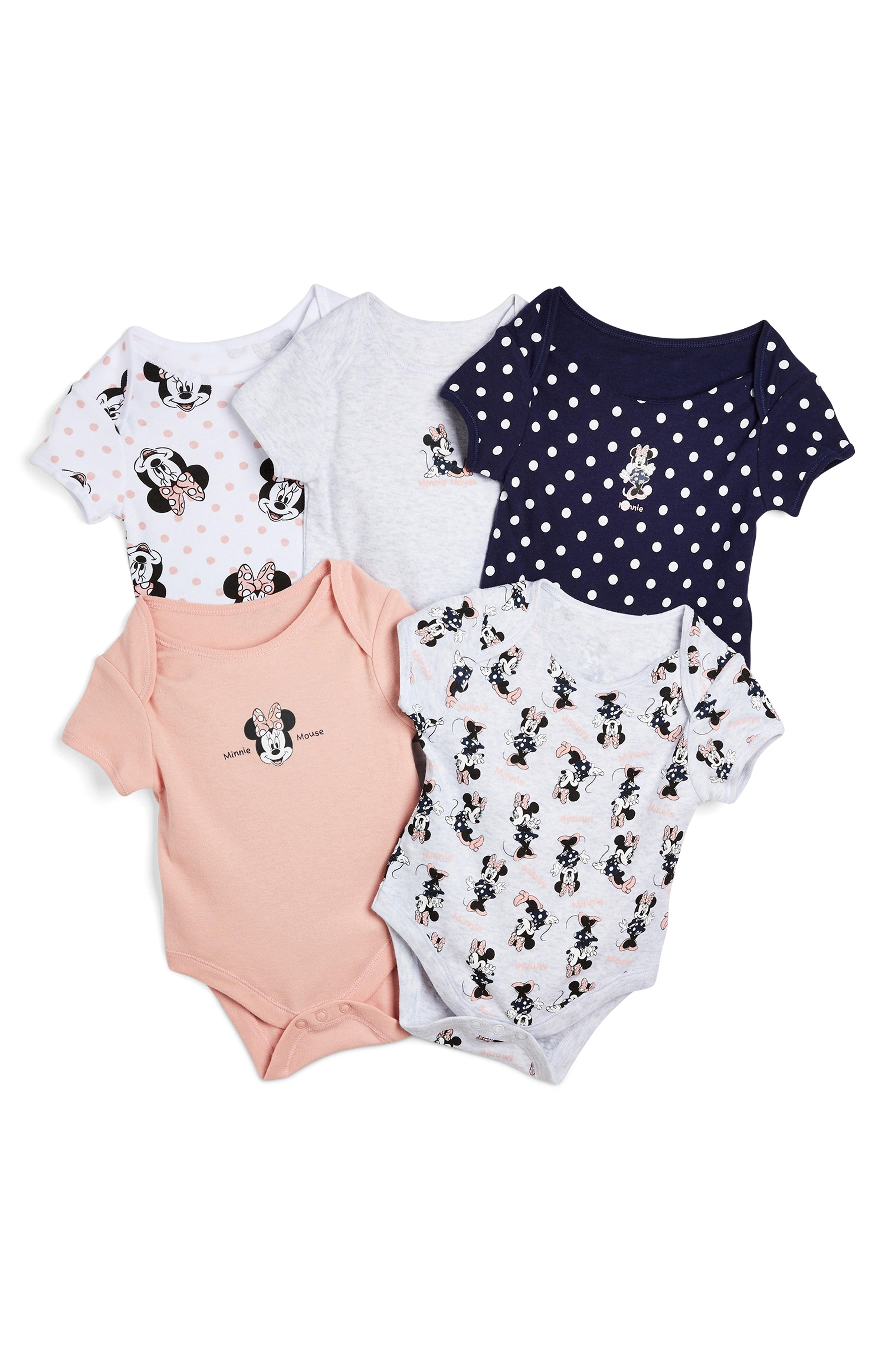 Lot De 5 Bodys Disney Minnie Mouse Nouveau Ne Les Essentiels Pour Bebe Vetements Bebe Et Nouveau Ne Mode Enfant Tous Les Produits Primark Primark Belgique Francaise