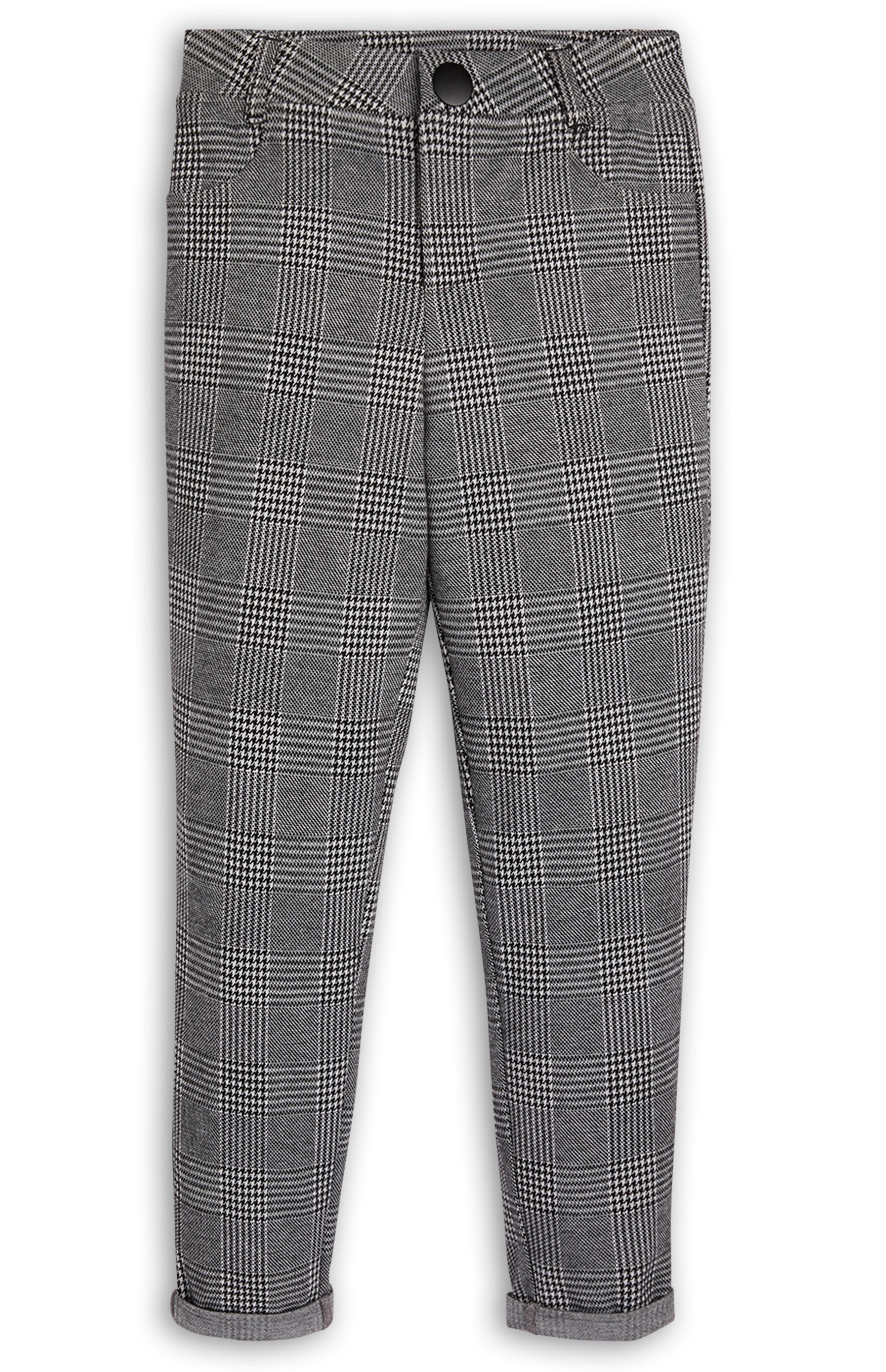 black check skinny trousers