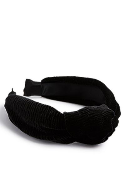 Black Velvet Crinkle Knot Headband
