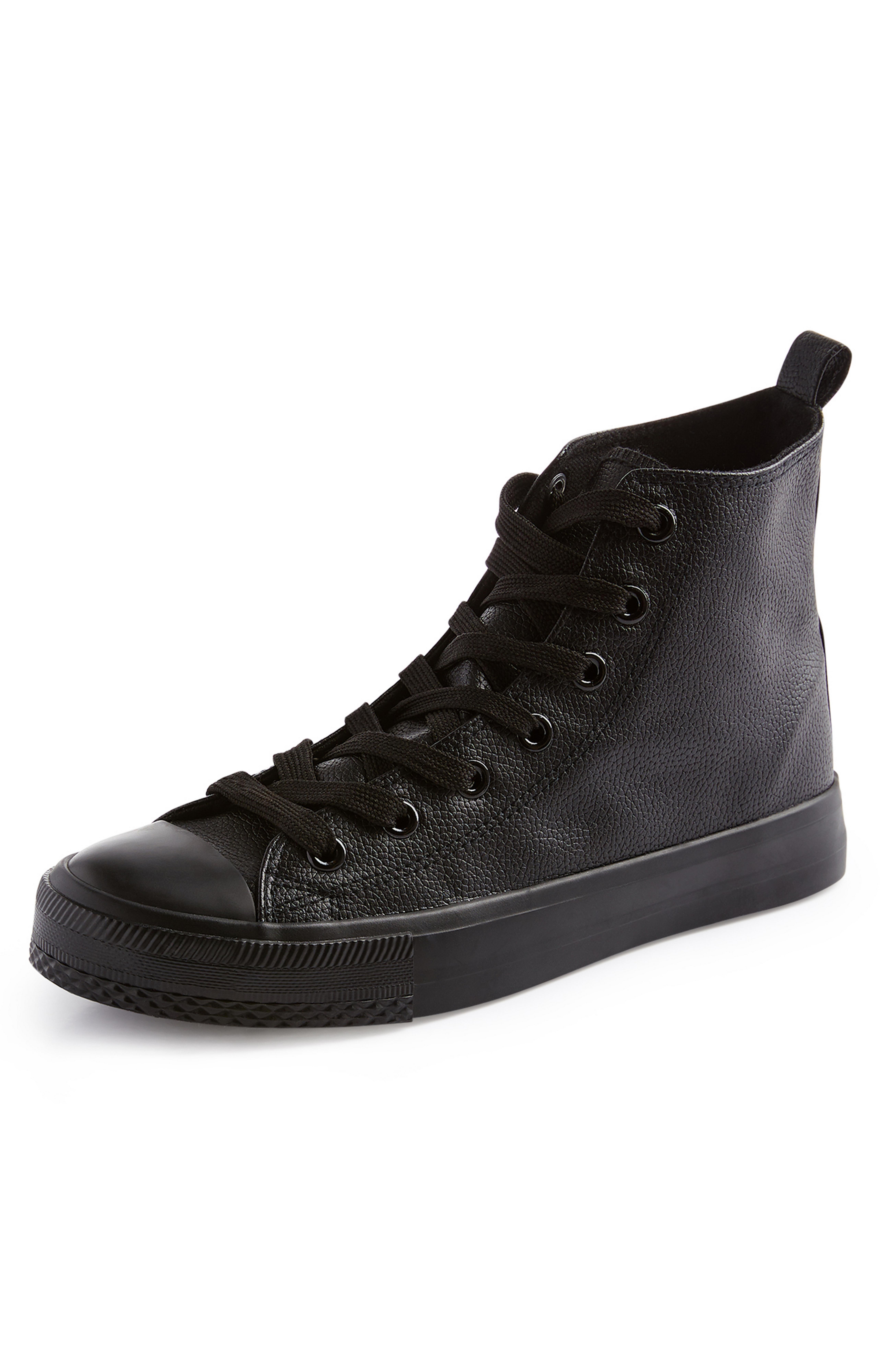 womens black leather high tops