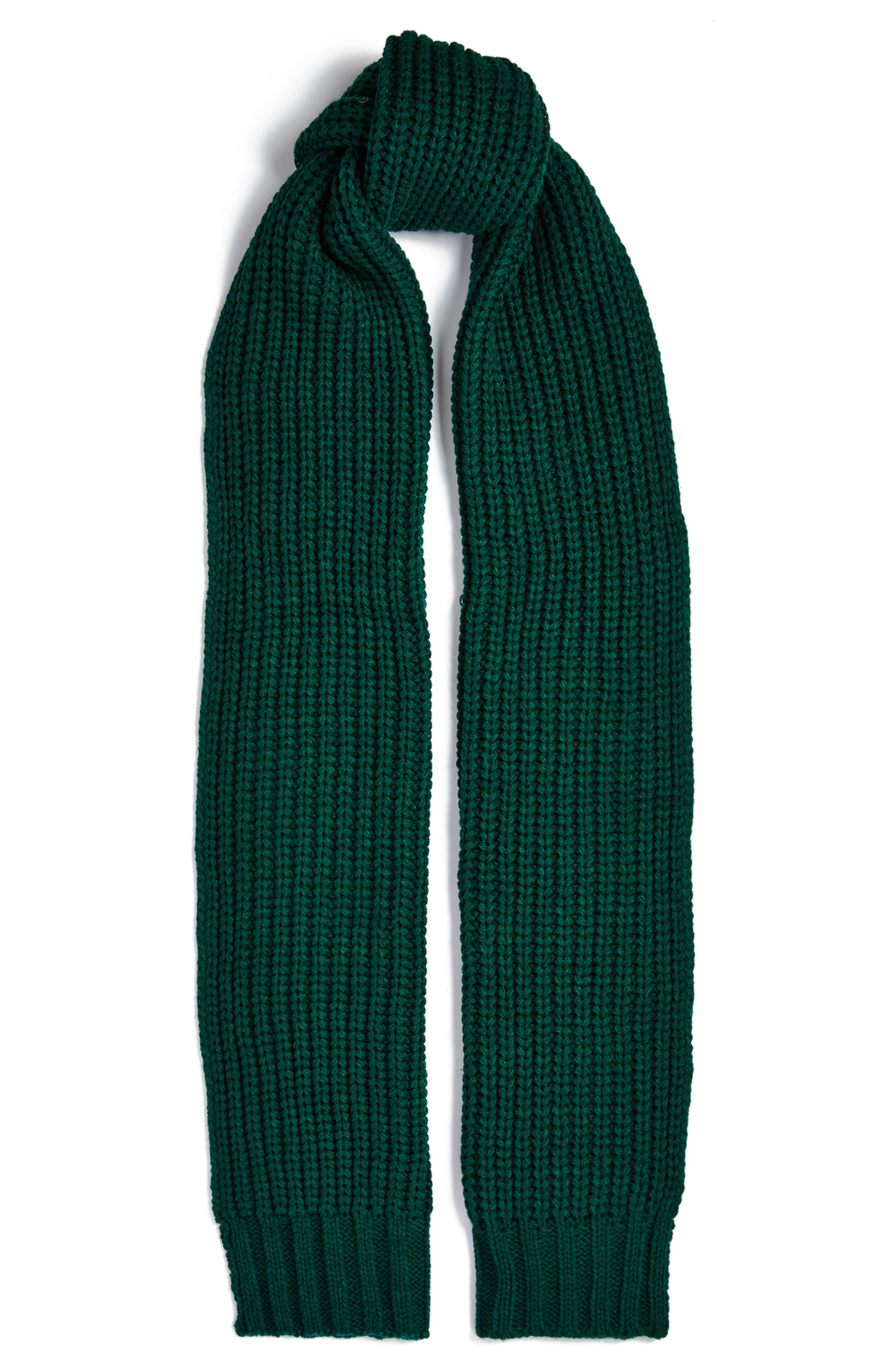 Bottle Green Ribbed Chunky Scarf Men's Hats, Scarves & Gloves Men's